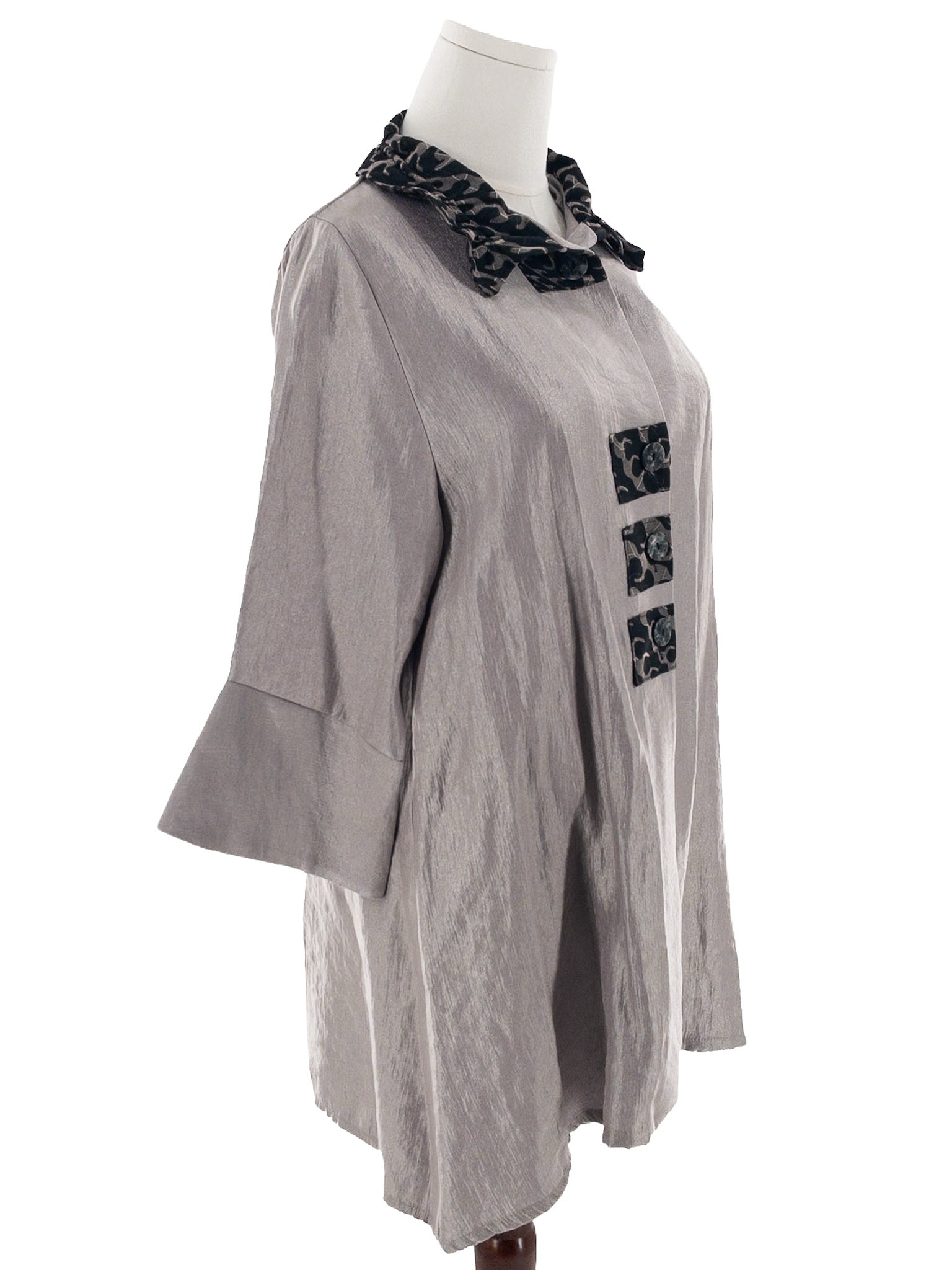 Damee Inc Taupe Black Shimmer Size L Tunic