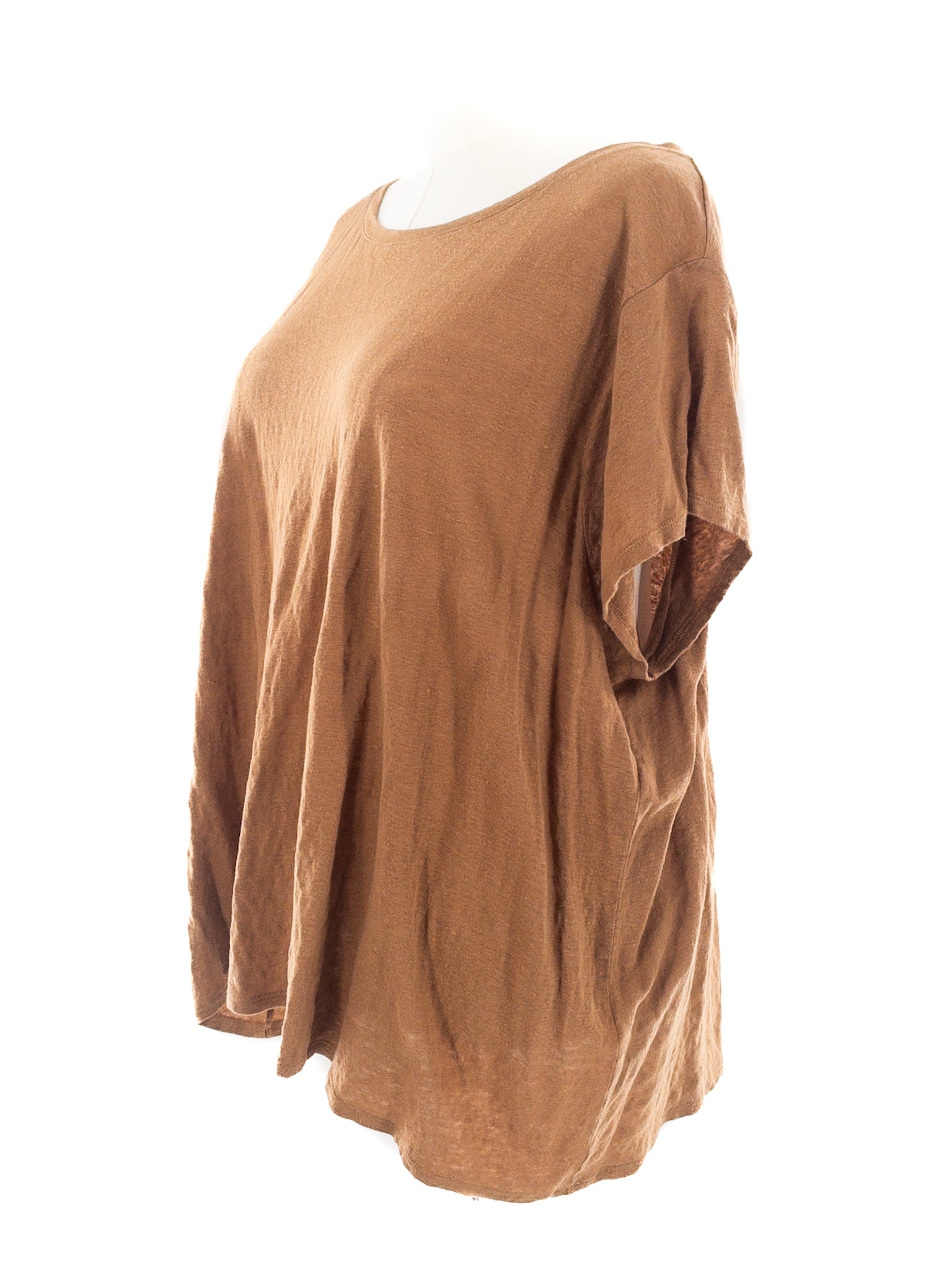 Eileen Fisher Camel Linen Short Sleeve Size XXL T Shirt