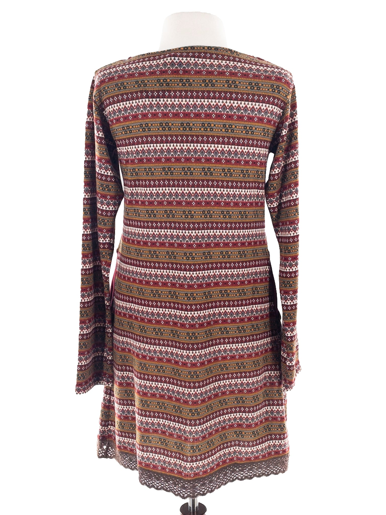 Yak n Yeti Multi-Color Print Polyester Blend Long Sleeve Size S Dress