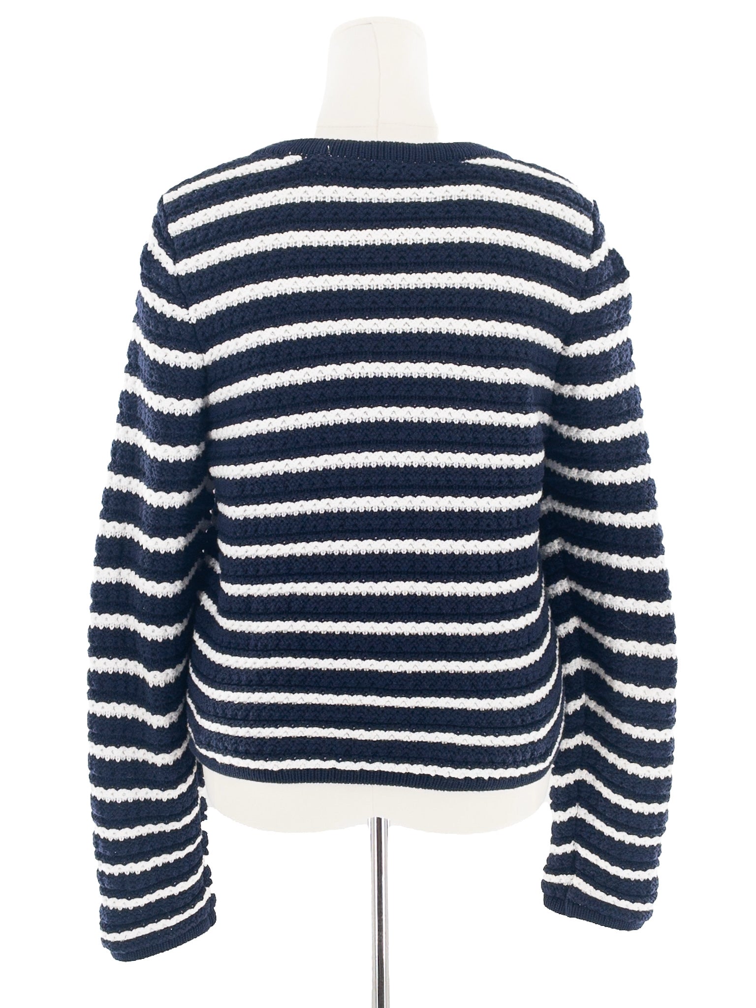Gap Navy White Stripe Cotton Size L Cardigan