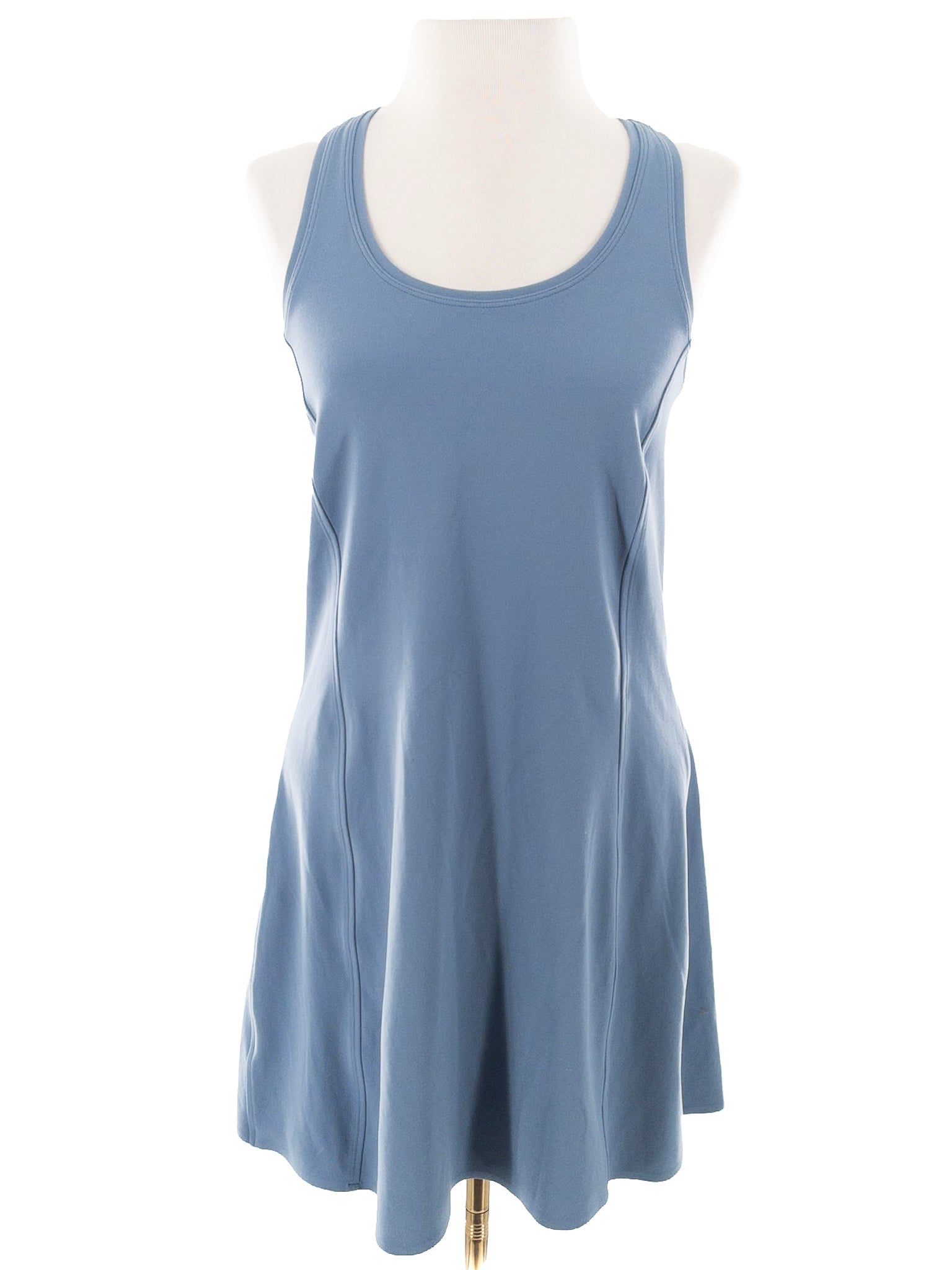Athleta Dusty Blue Racer Back Nylon Blend Sleeveless Size M Dress