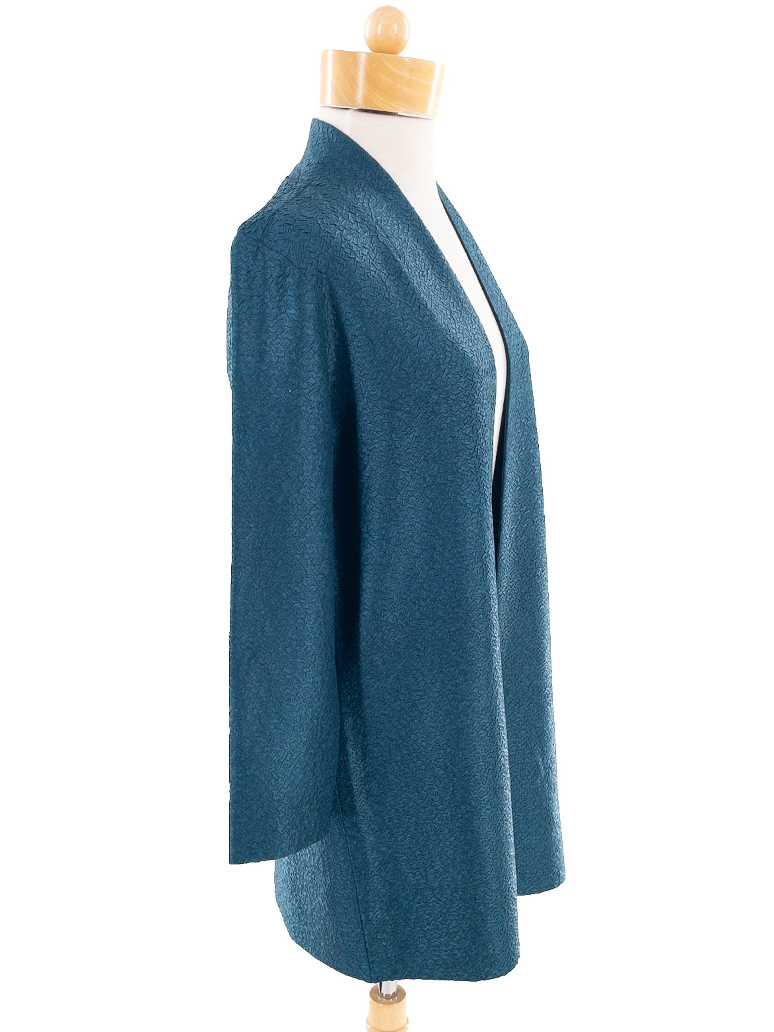 Chicos Teal Crinkle Polyester Size S Blazer