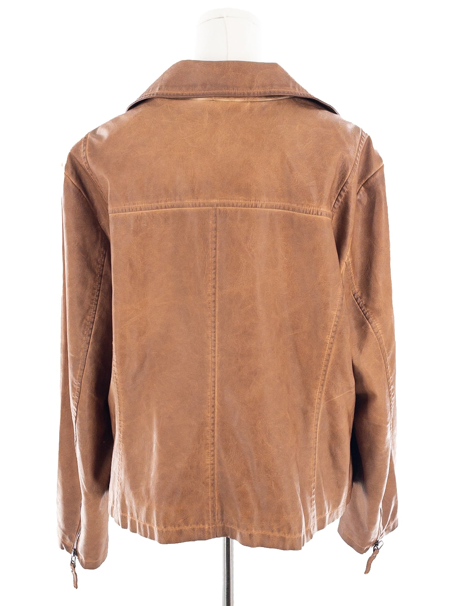 Max Studio Toffee Moto Faux Leather Size 2X Jacket