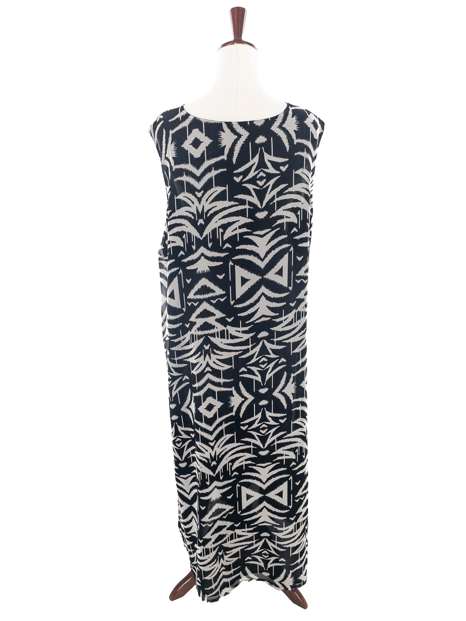 Pyramid Collection Black Gray Print Polyester Size 3X Tunic
