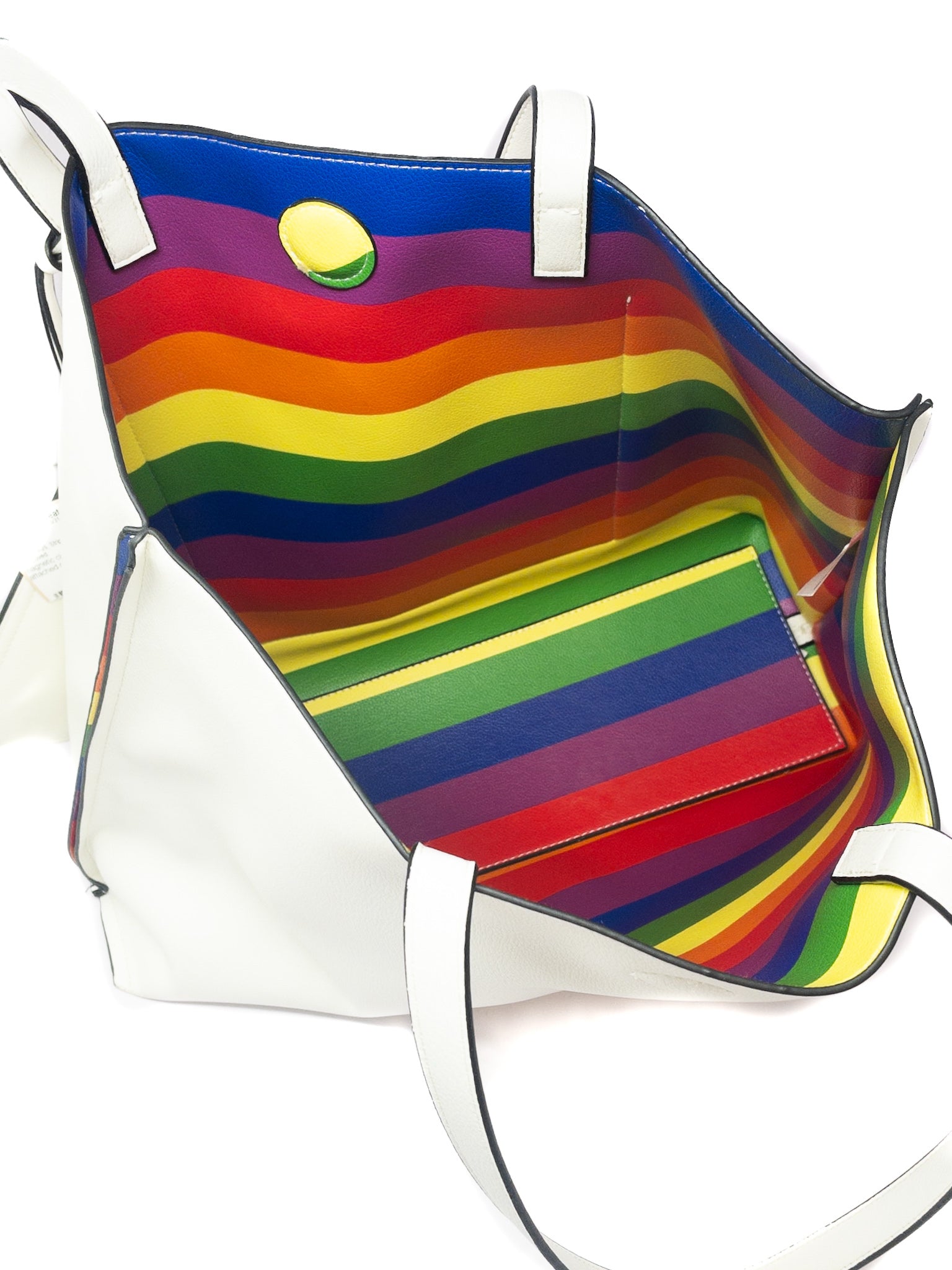 Cream Multi Stripe PVC Tote