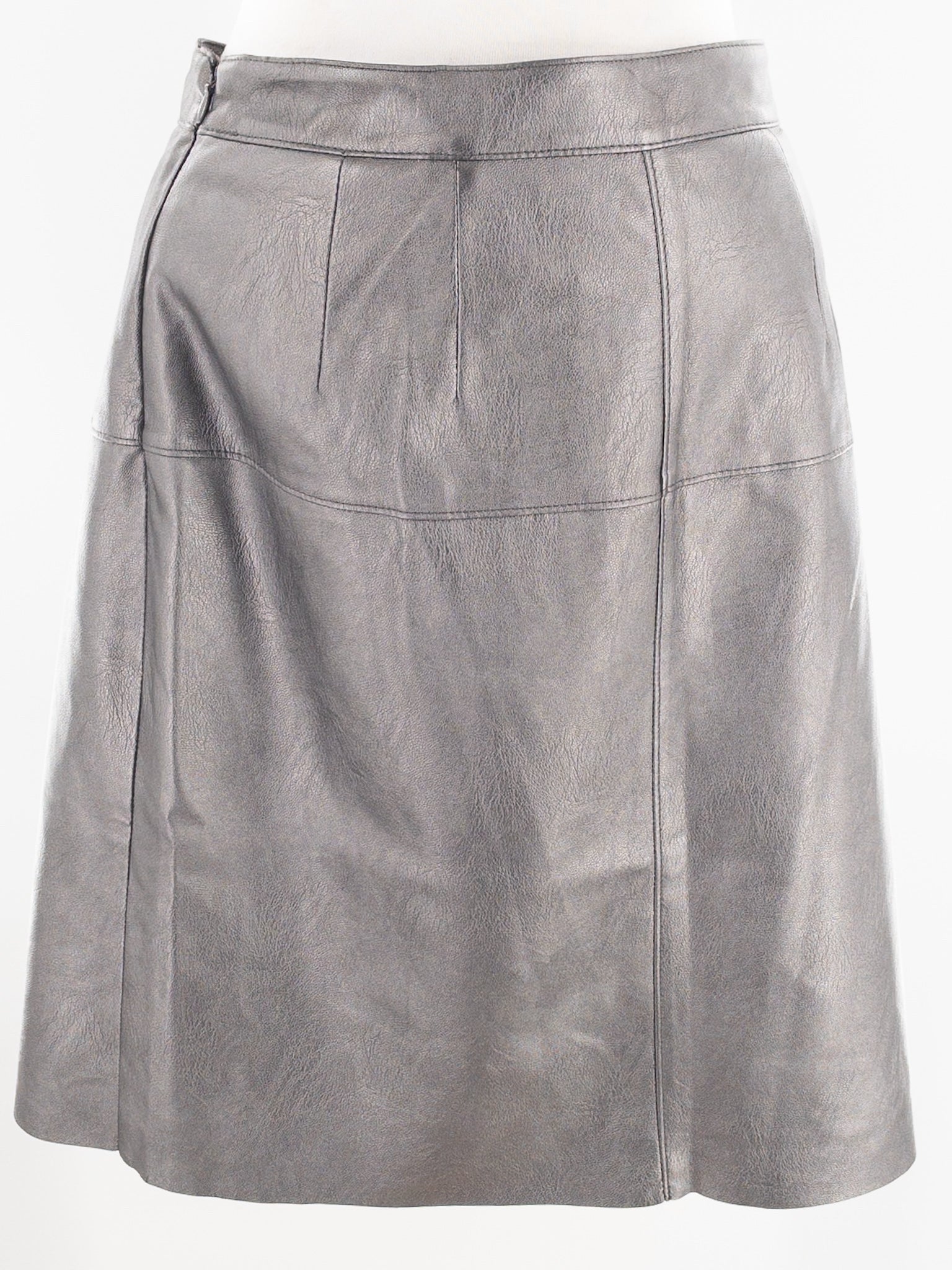 Loft Pewter Panels Faux Leather Size 8 Skirt