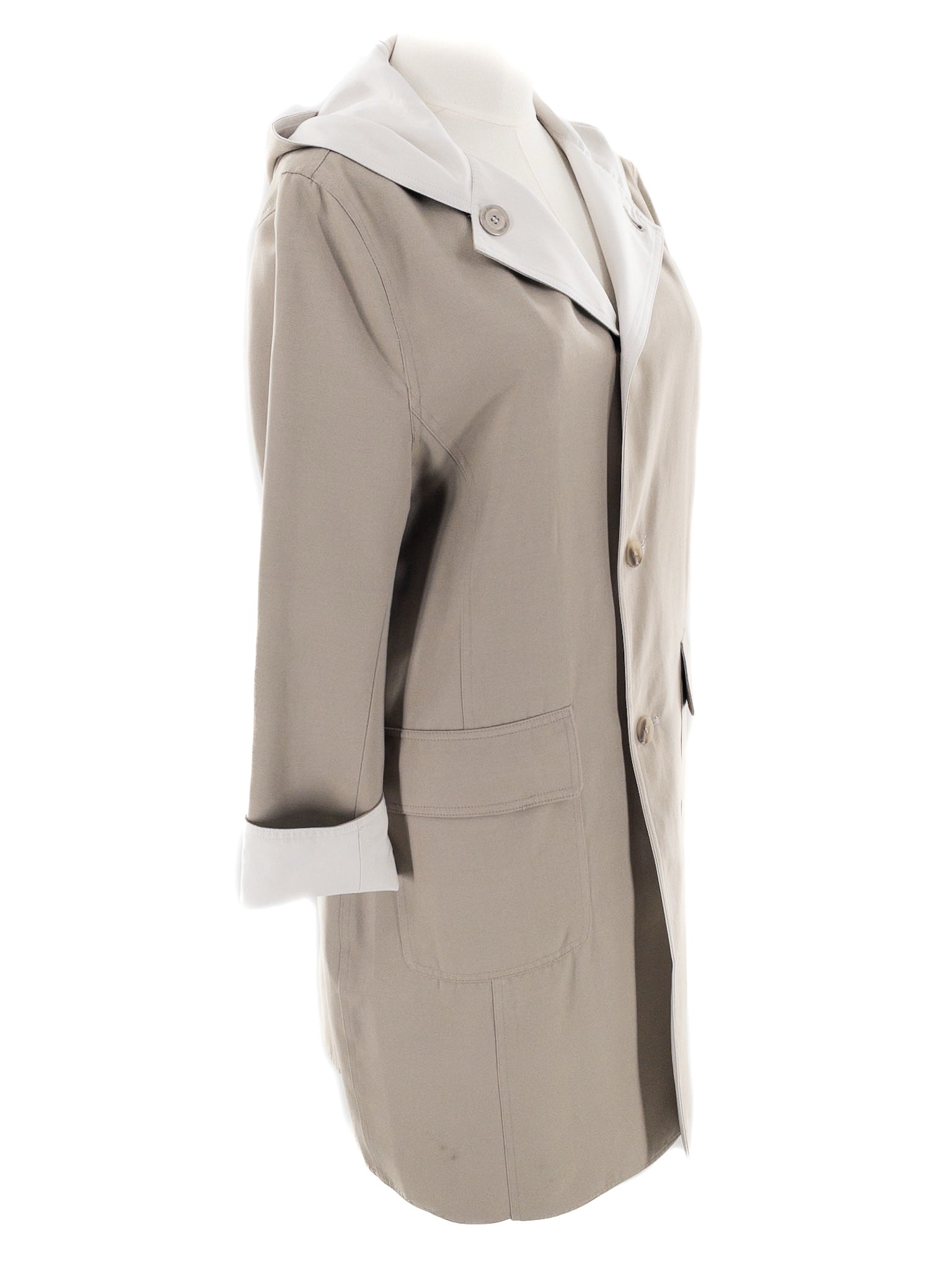 Calvin Klein Khaki White Polyester Blend Size M Jacket
