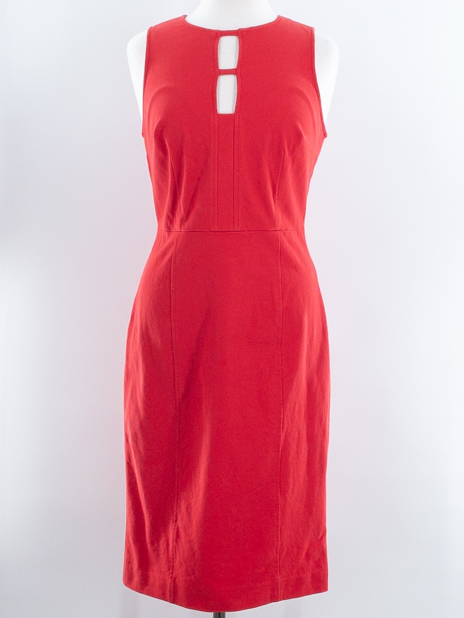 Banana Republic Red Cut Out Cotton Blend Sleeveless Size 6 Dress