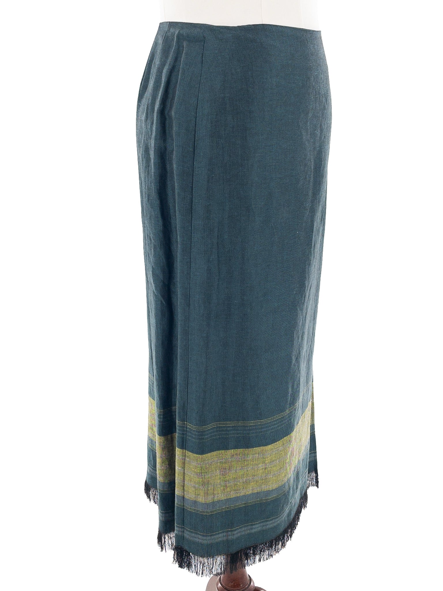 Dana Buchman Peacock Green Linen Blend Size 10 Skirt