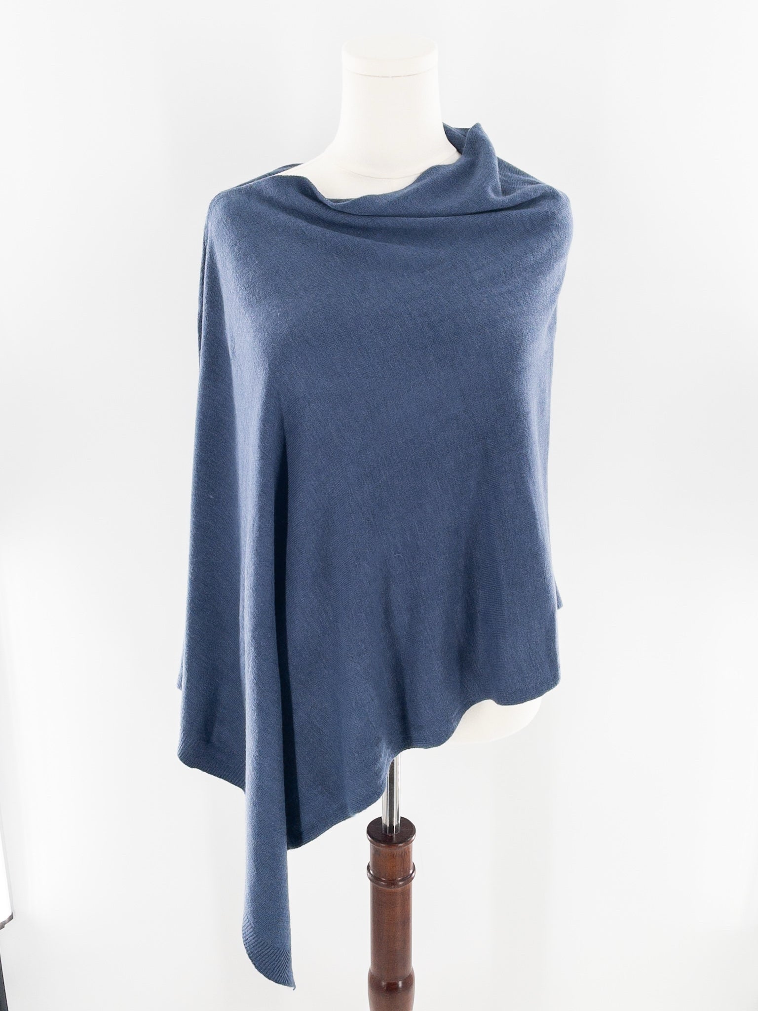 Dusty Blue Acrylic Size One Size Poncho