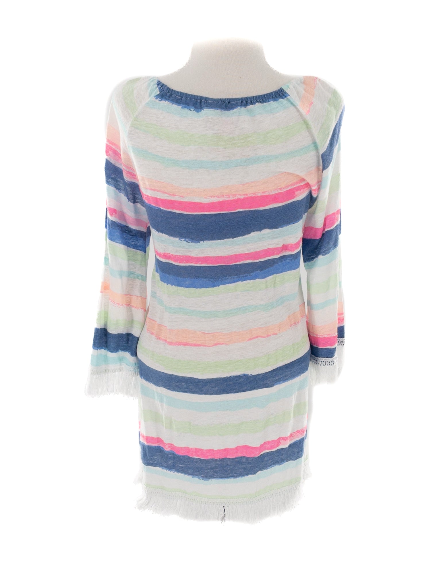 Lilly Pulitzer Multi-Color Stripe Linen 3/4 Sleeve Size XS Dress