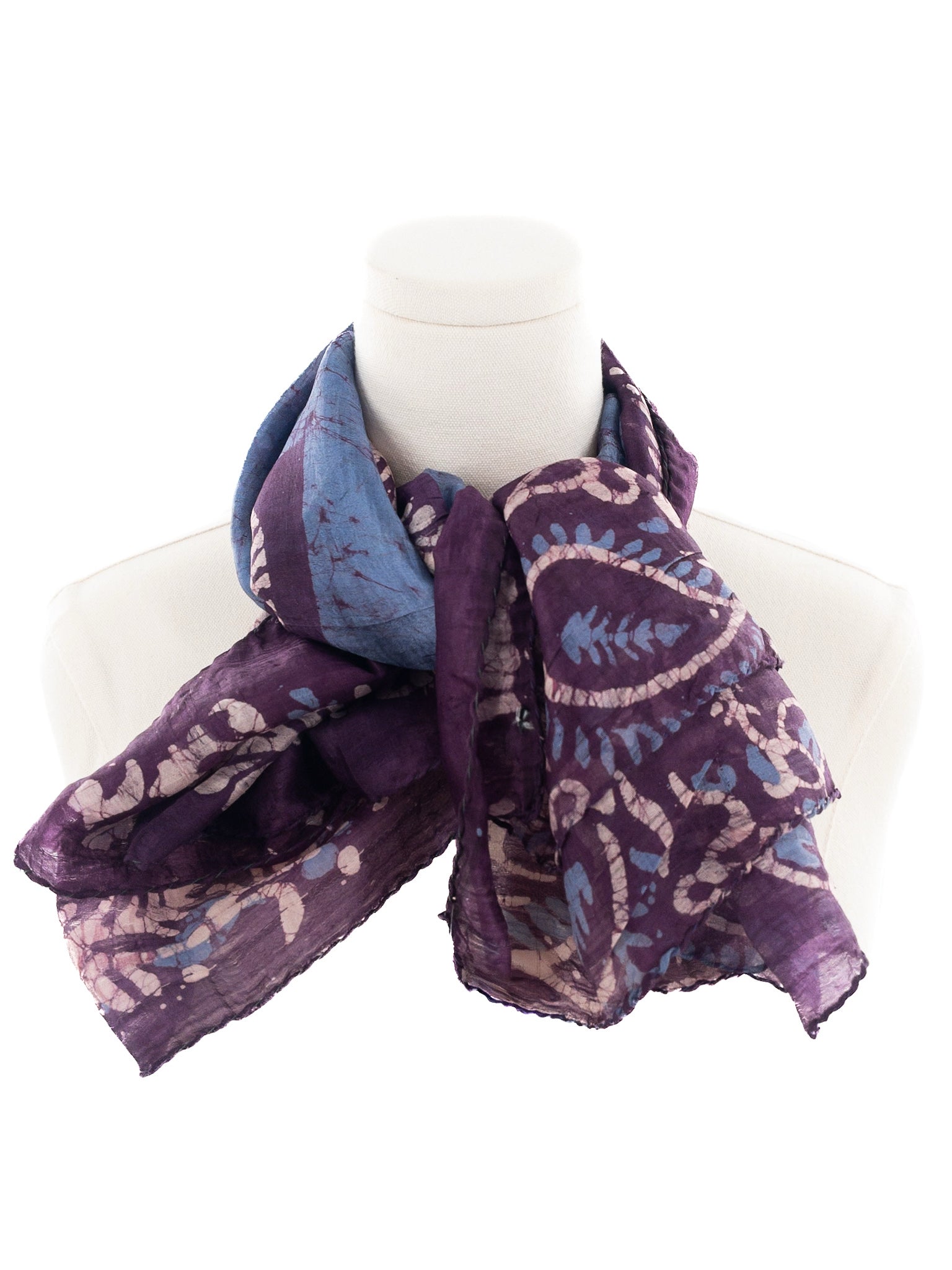 Purple Blue Print Scarves