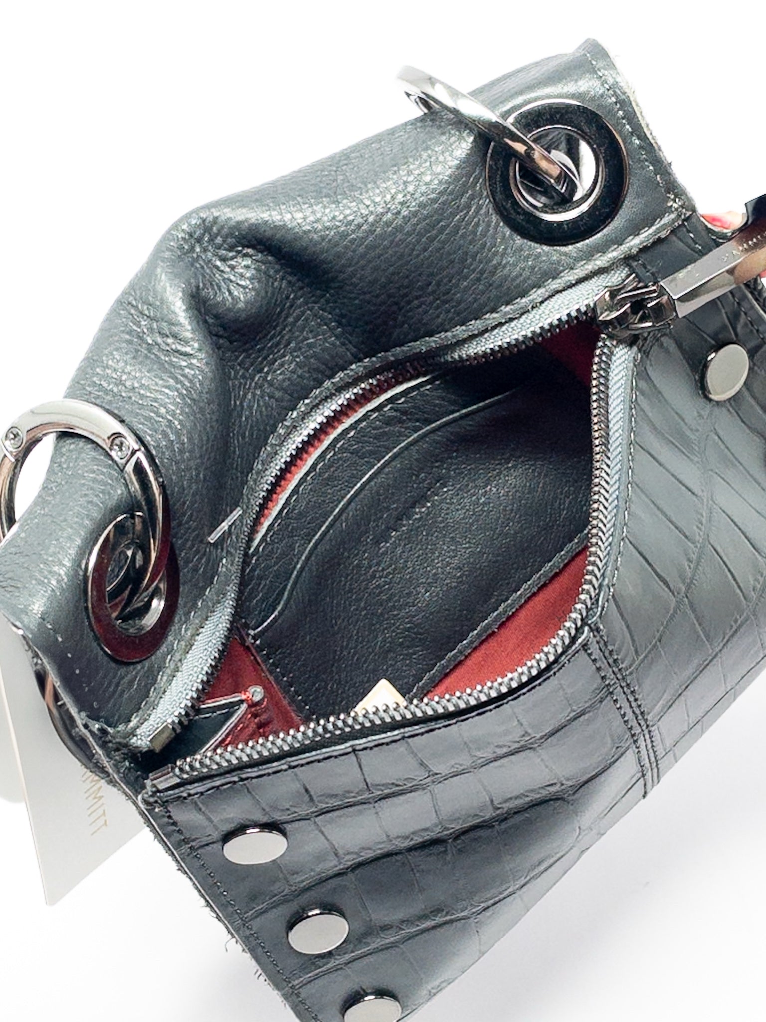 Hammitt Gray Grommet Leather Cross Body