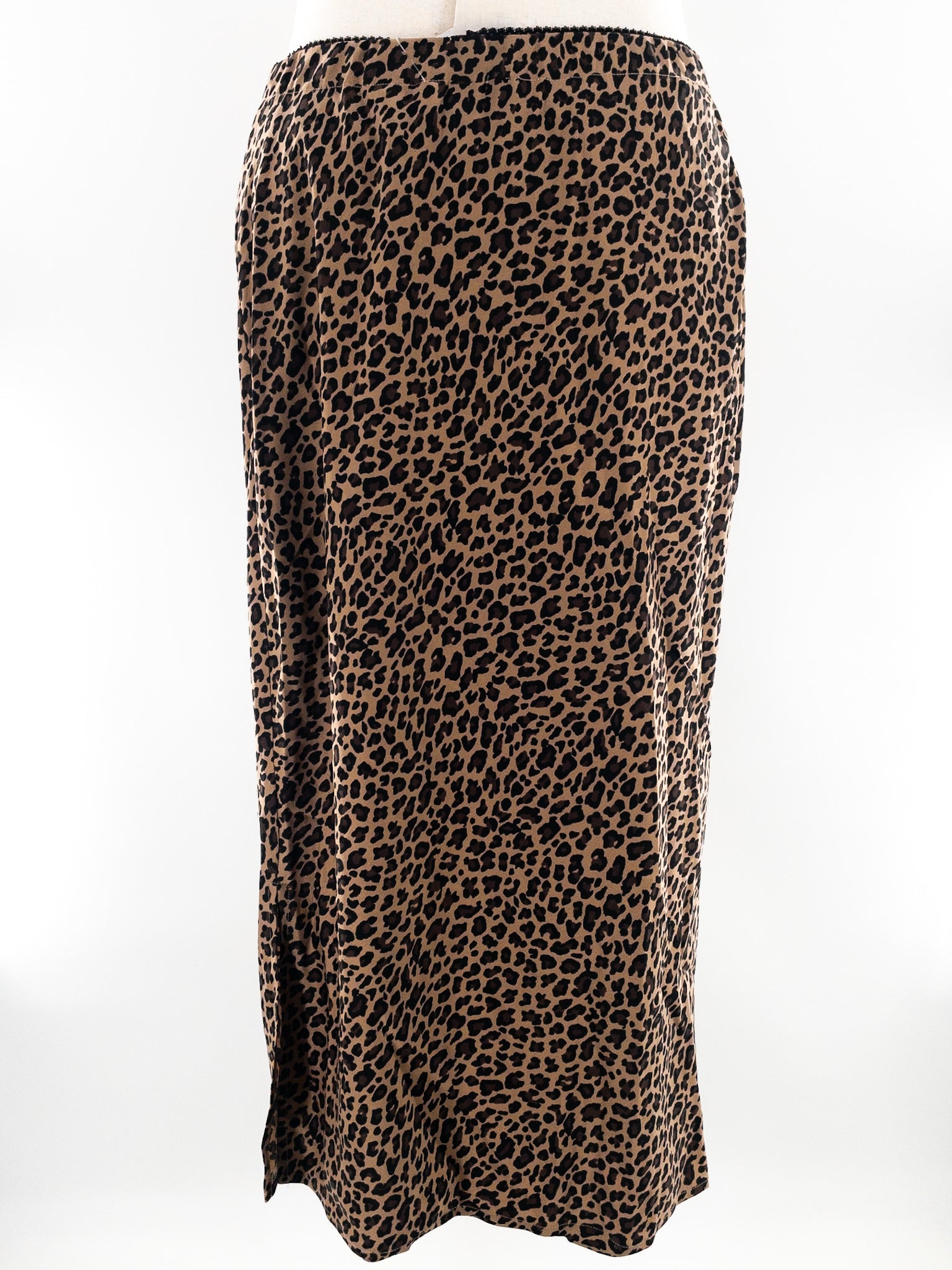 Isabel Black Brown Cheetah Print Polyester Blend Size M Skirt