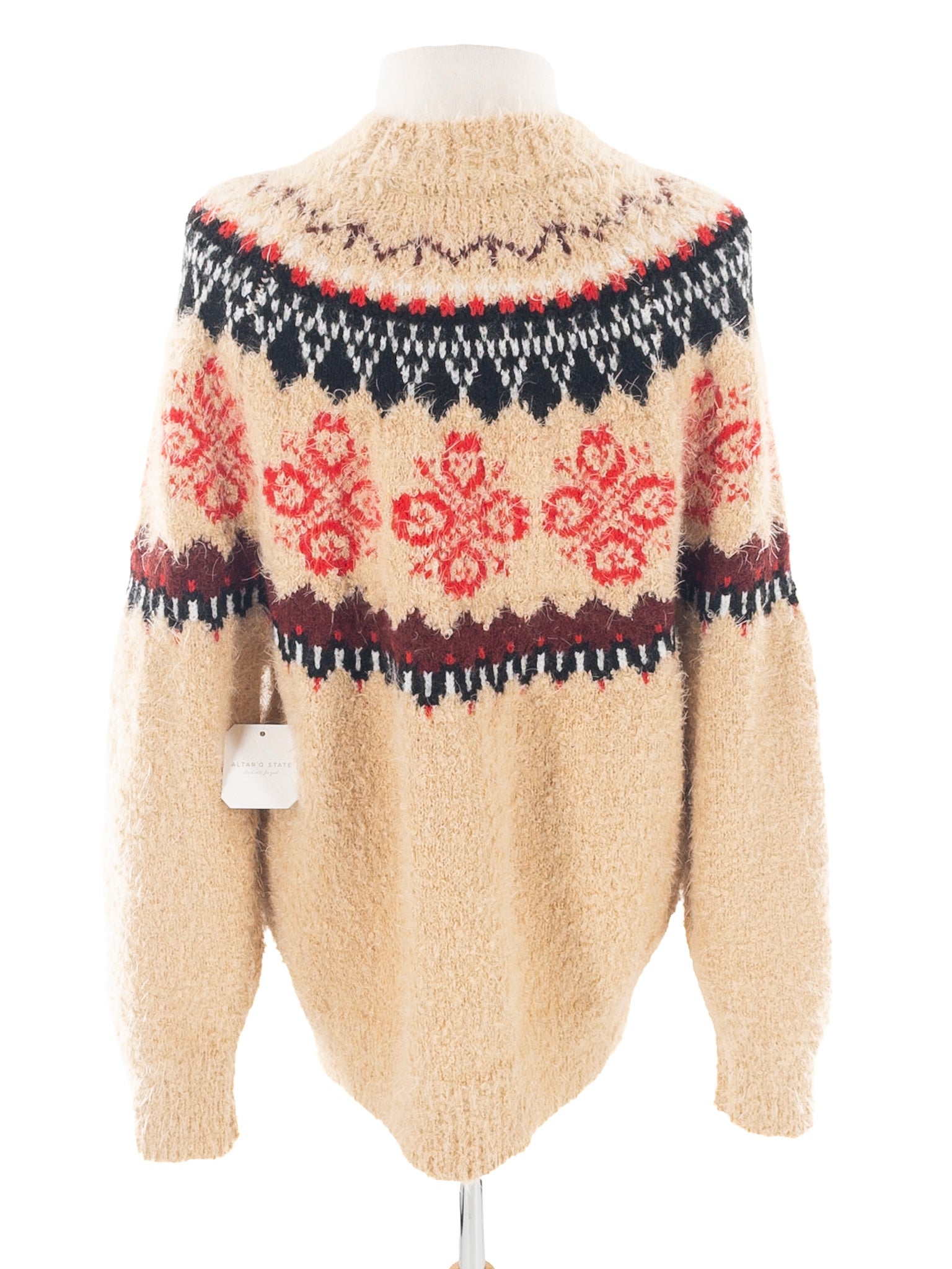 Altered State Toffee Fair Isle Polyester Blend Size M Sweaters