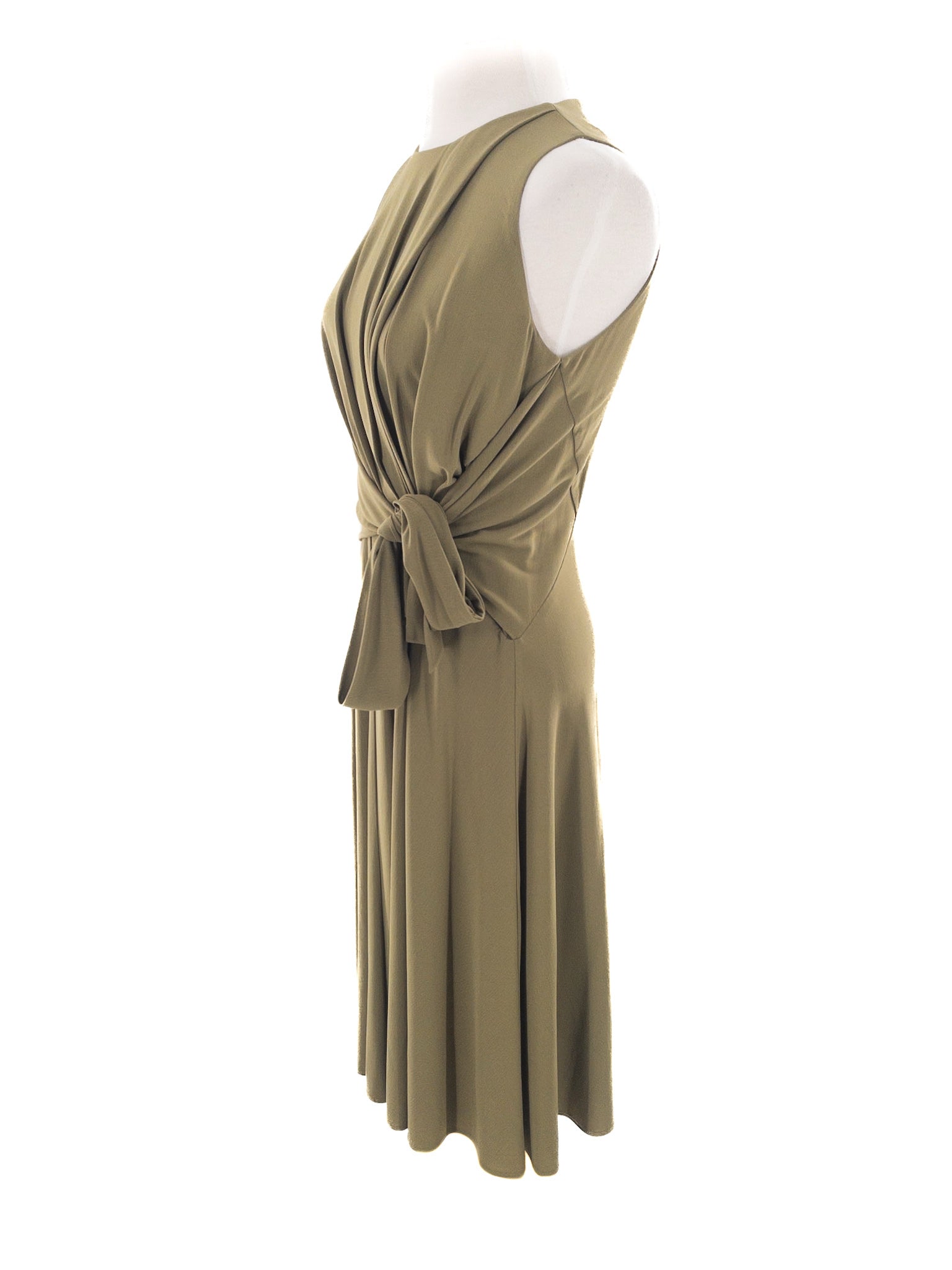 MM Lafleur Olive Acetate Blend Sleeveless Size S Dress