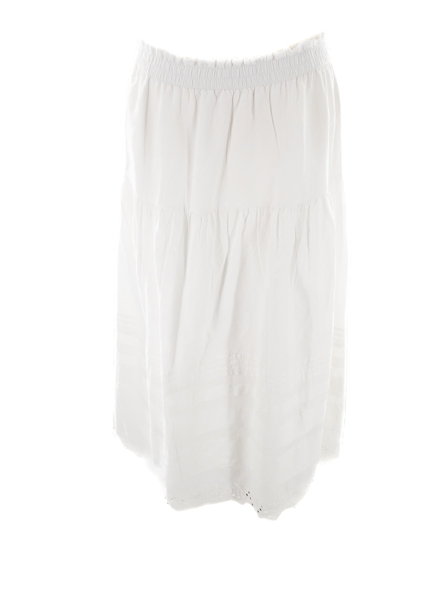 Lands End White Elastic Band Cotton Size 18 Skirt