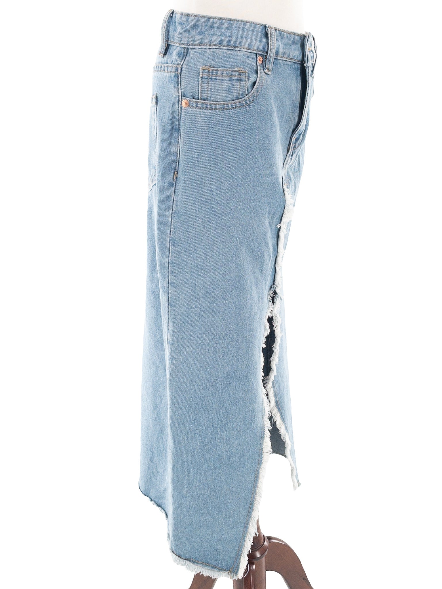 Zara Light Blue Distressed Denim Size 00 Skirt