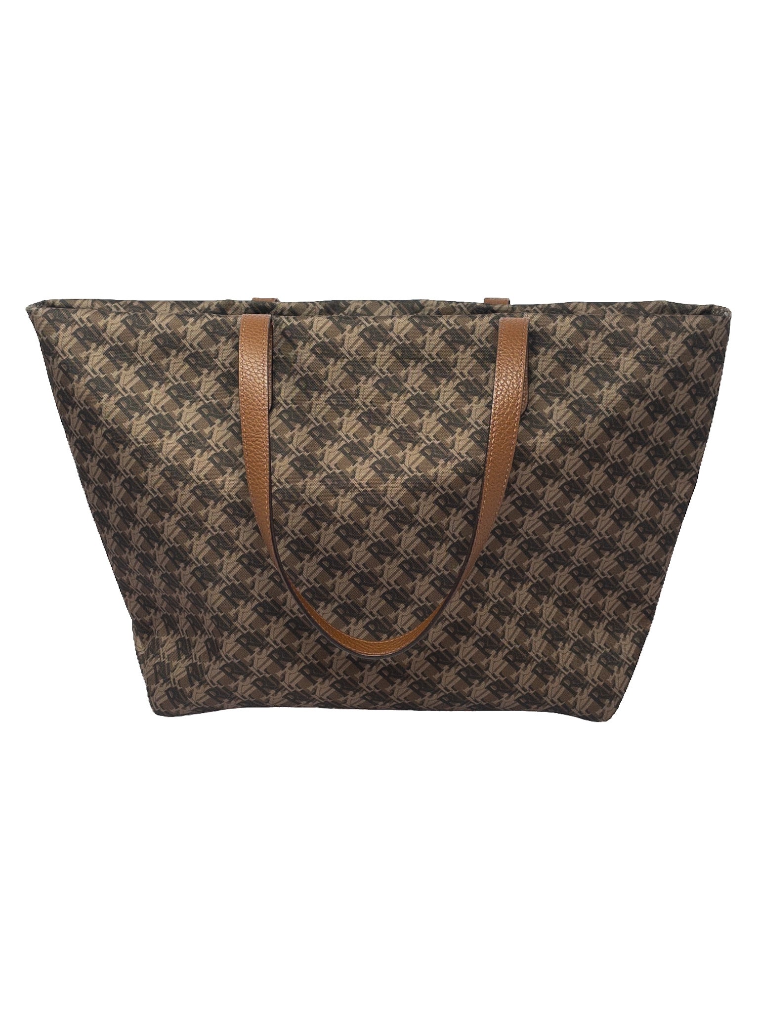 Ralph Lauren Brown Logo Canvas Tote