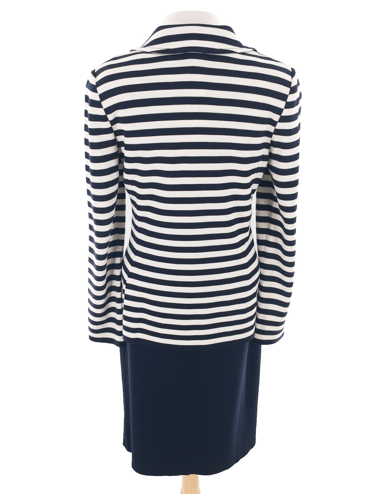 St. John Black Ivory Stripe Knit Tank Size 6 2 PC Dress
