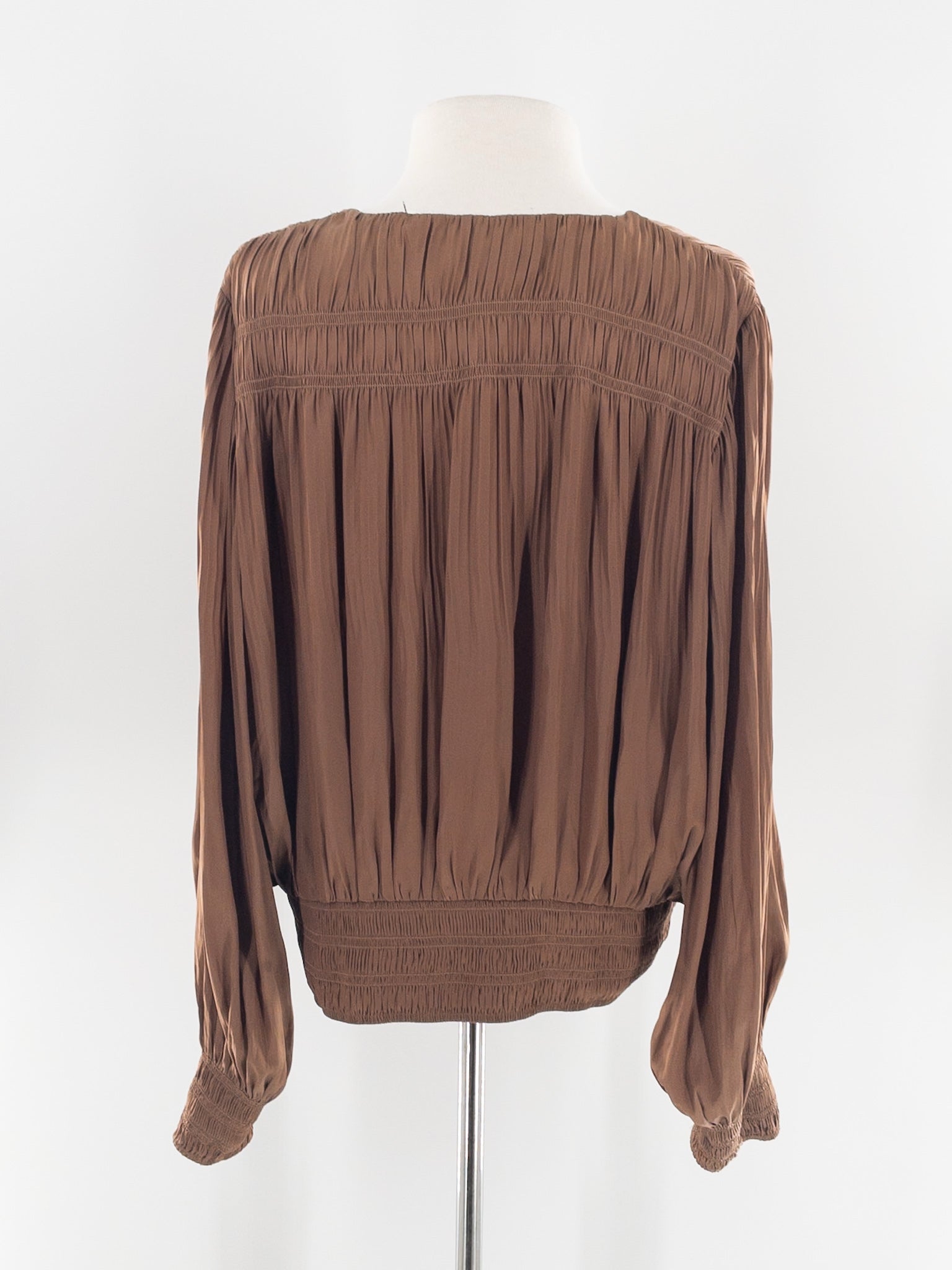 Frame Brown Polyester Long Sleeve Size M Blouse