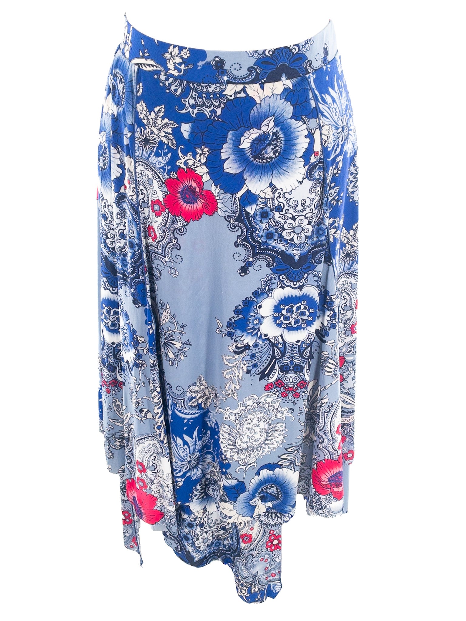 Chicos Blue Paisley Polyester Size 14 Skirt