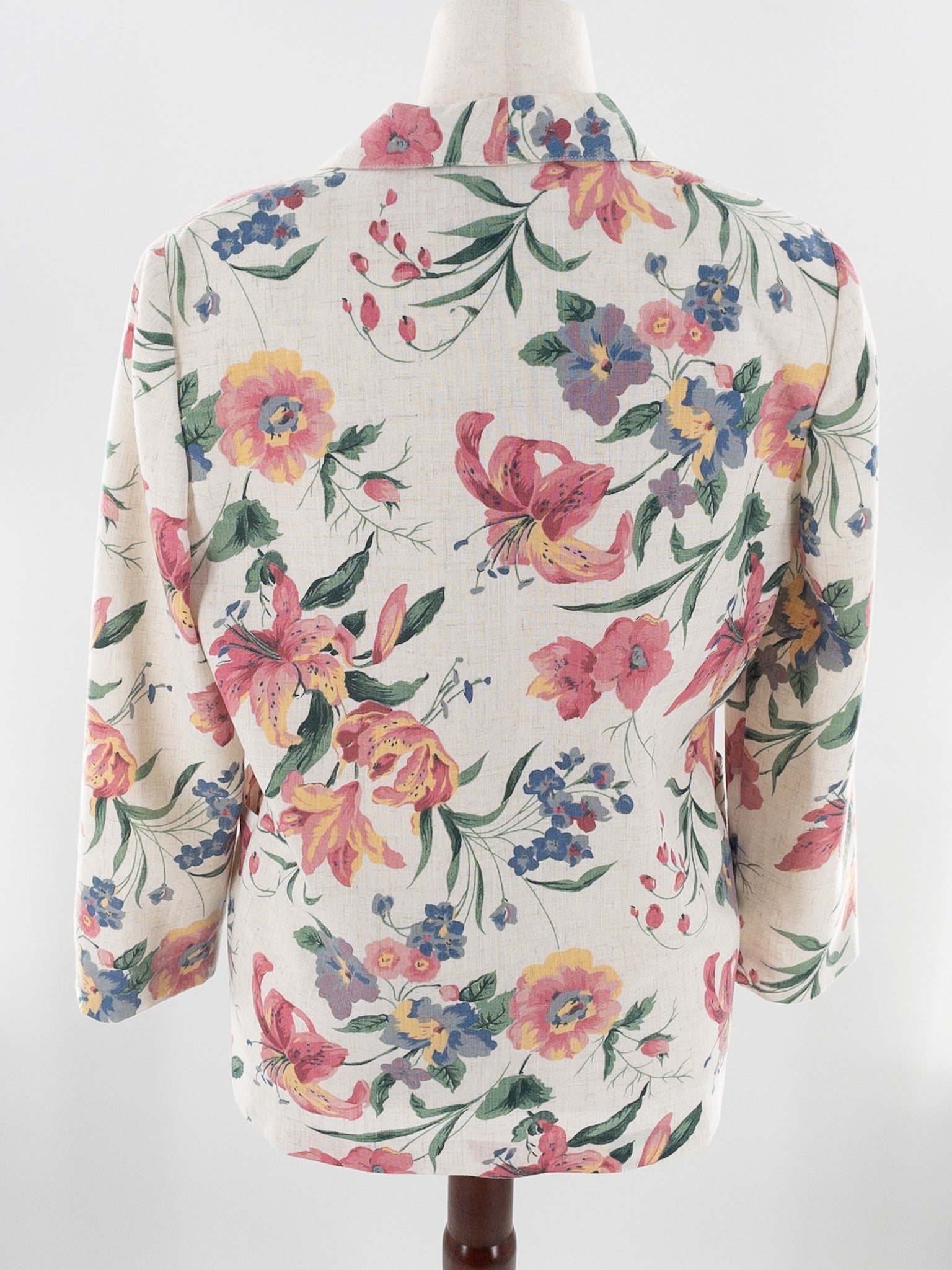 EHL Ivory Pink Floral Polyester Blend Size 10P Blazer