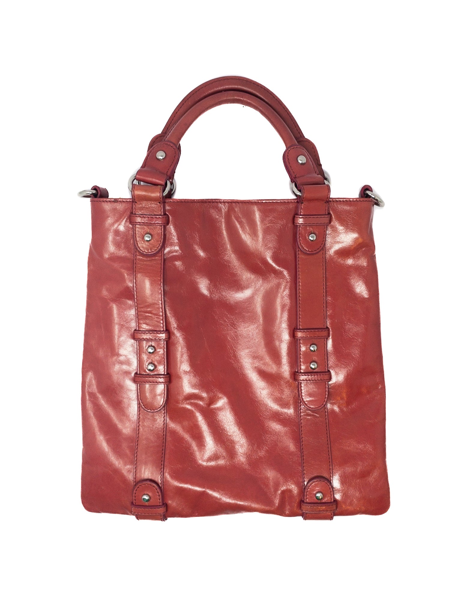 Prose Red Buckle Leather Purse