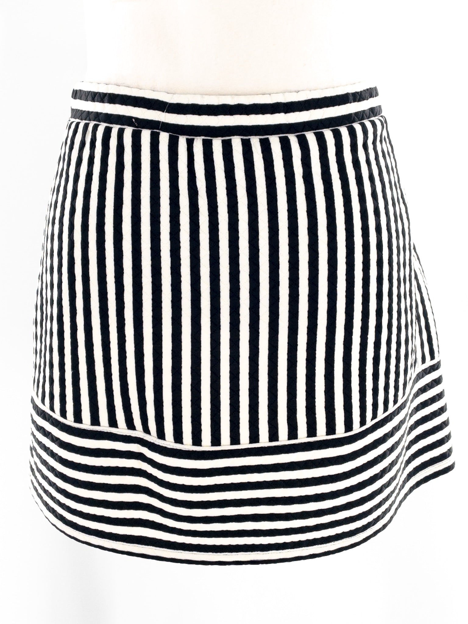 Exhilaration Black Cream Stripe Polyester Blend Size L Skirt