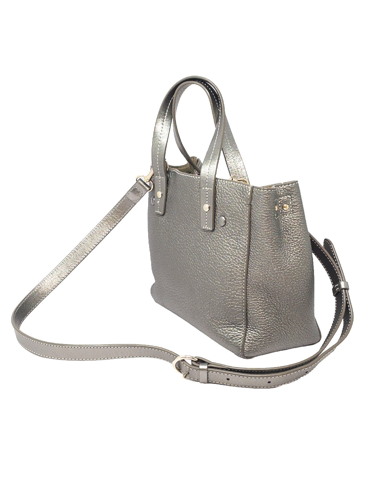 Frances Valentine Pewter Metallic Leather Purse