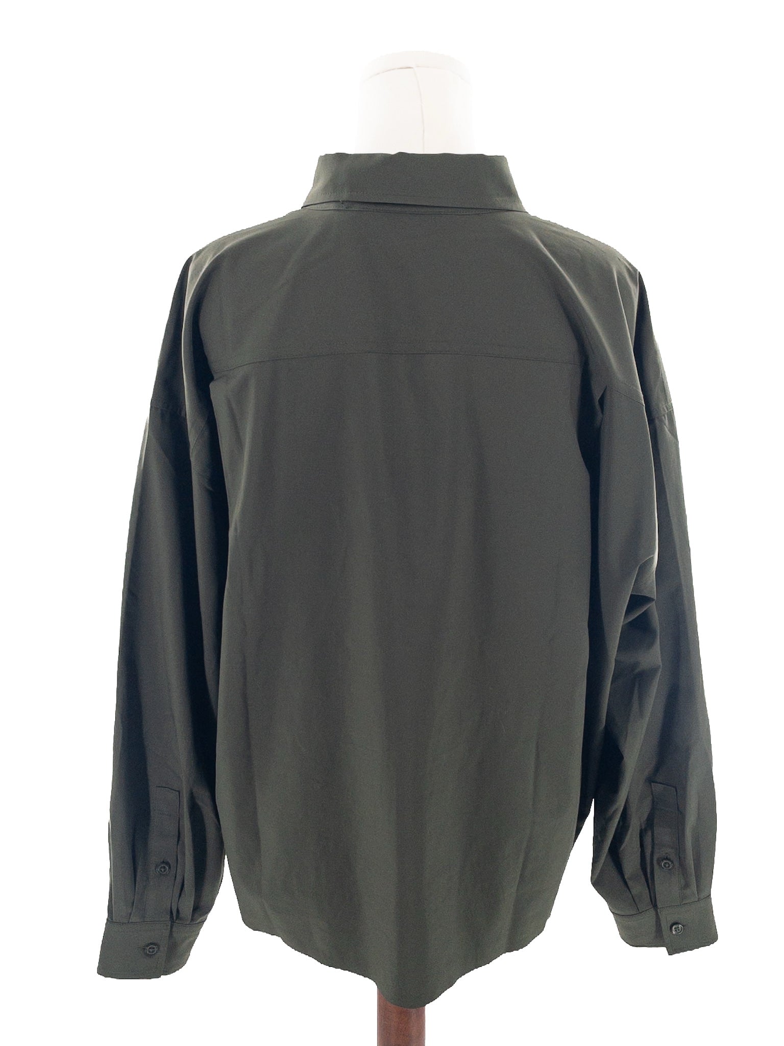 Athleta Forest Green Polyester Button Down Size XL Blouse