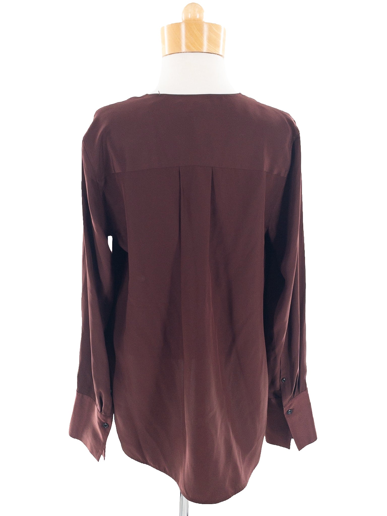 Rag & Bone Maroon Silk Long Sleeve Size M Blouse