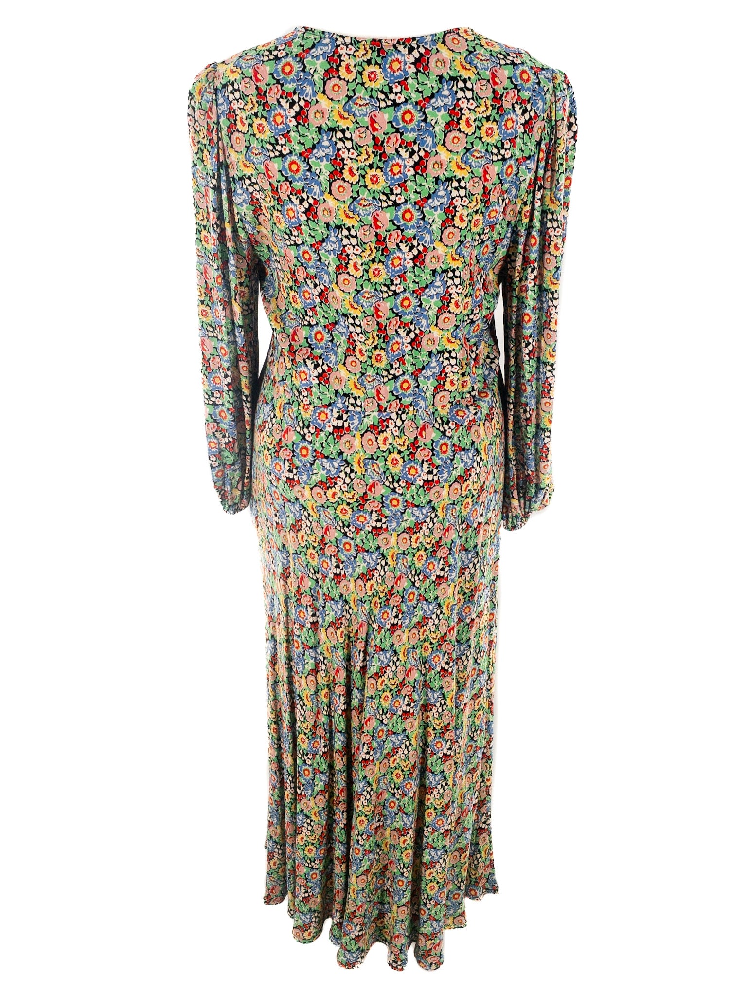 Boden Multi-Color Floral Viscose Blend Long Sleeve Size 12L Maxi