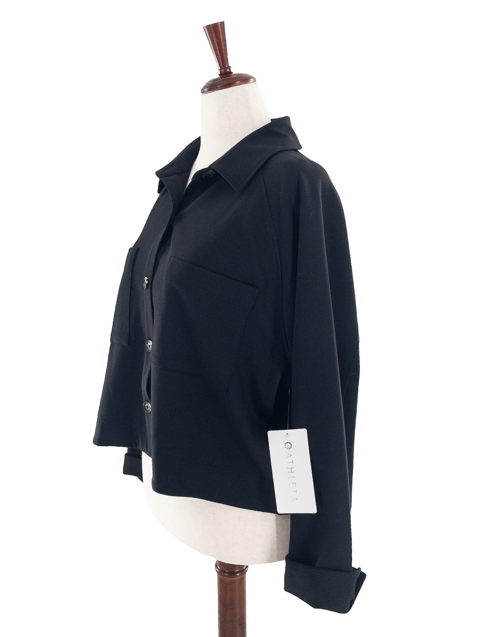 Athleta Black Polyester Blend Size L Blazer