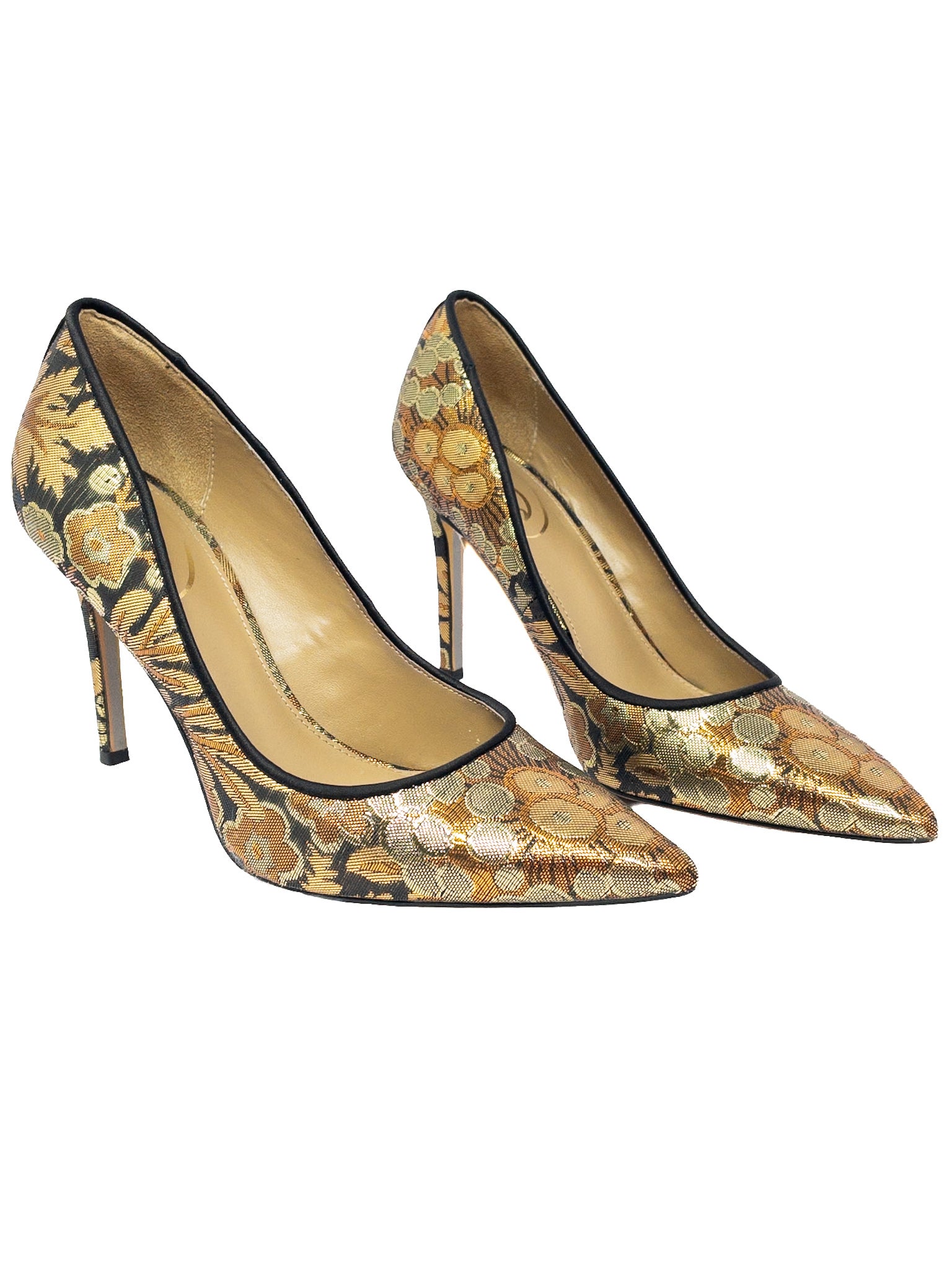 Sam Edelman Bronze Metallic Brocade 6.5 Pumps