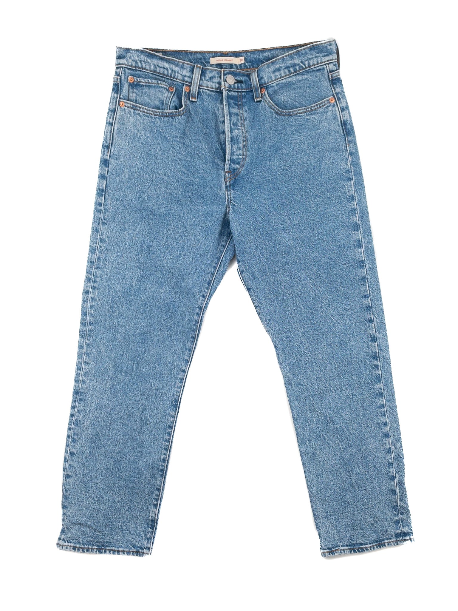 Levi Blue Washed Denim Straight Size 10 Jeans