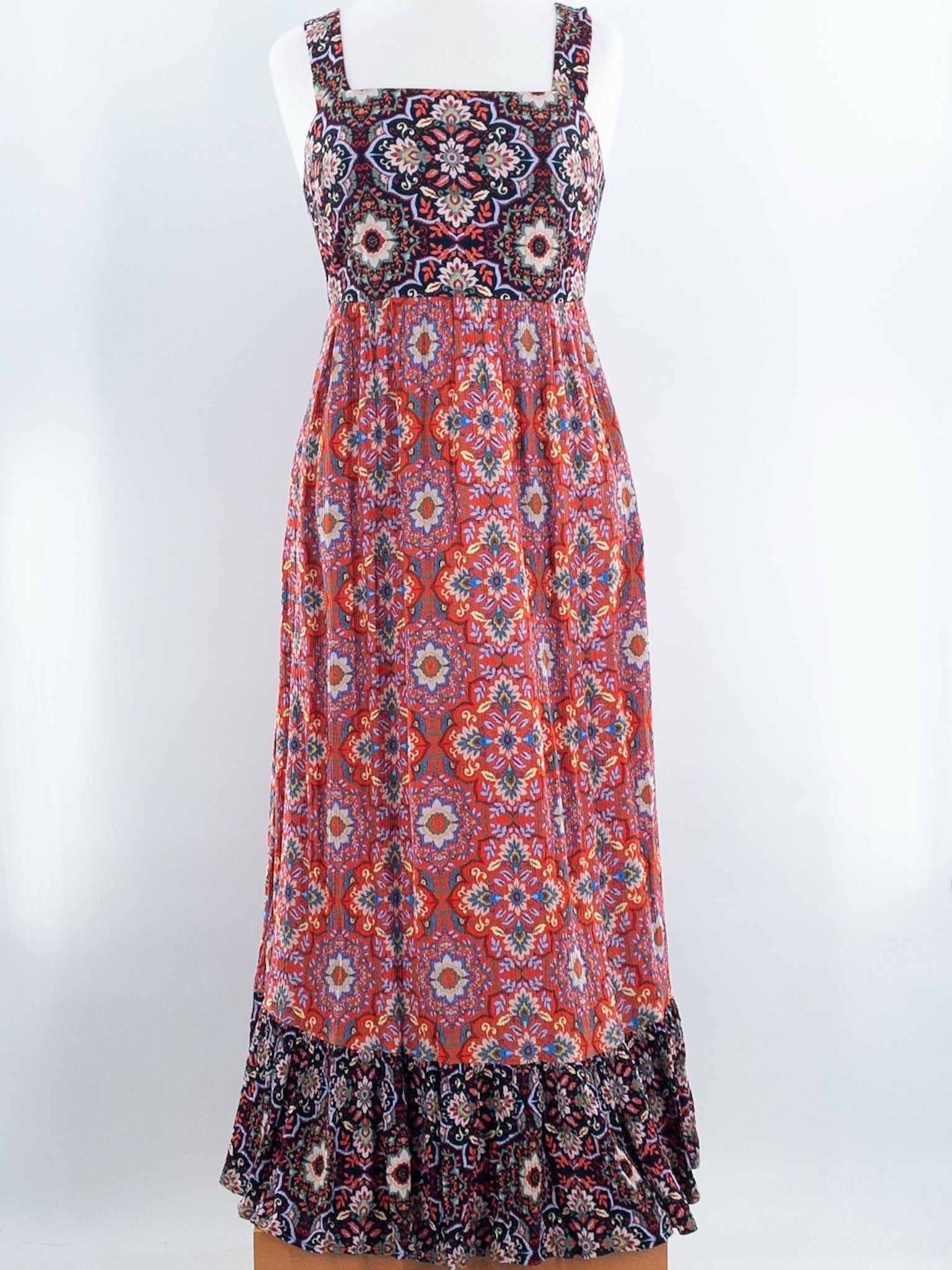 Boden Black Multi Floral Viscose Sleeveless Size 6 Maxi