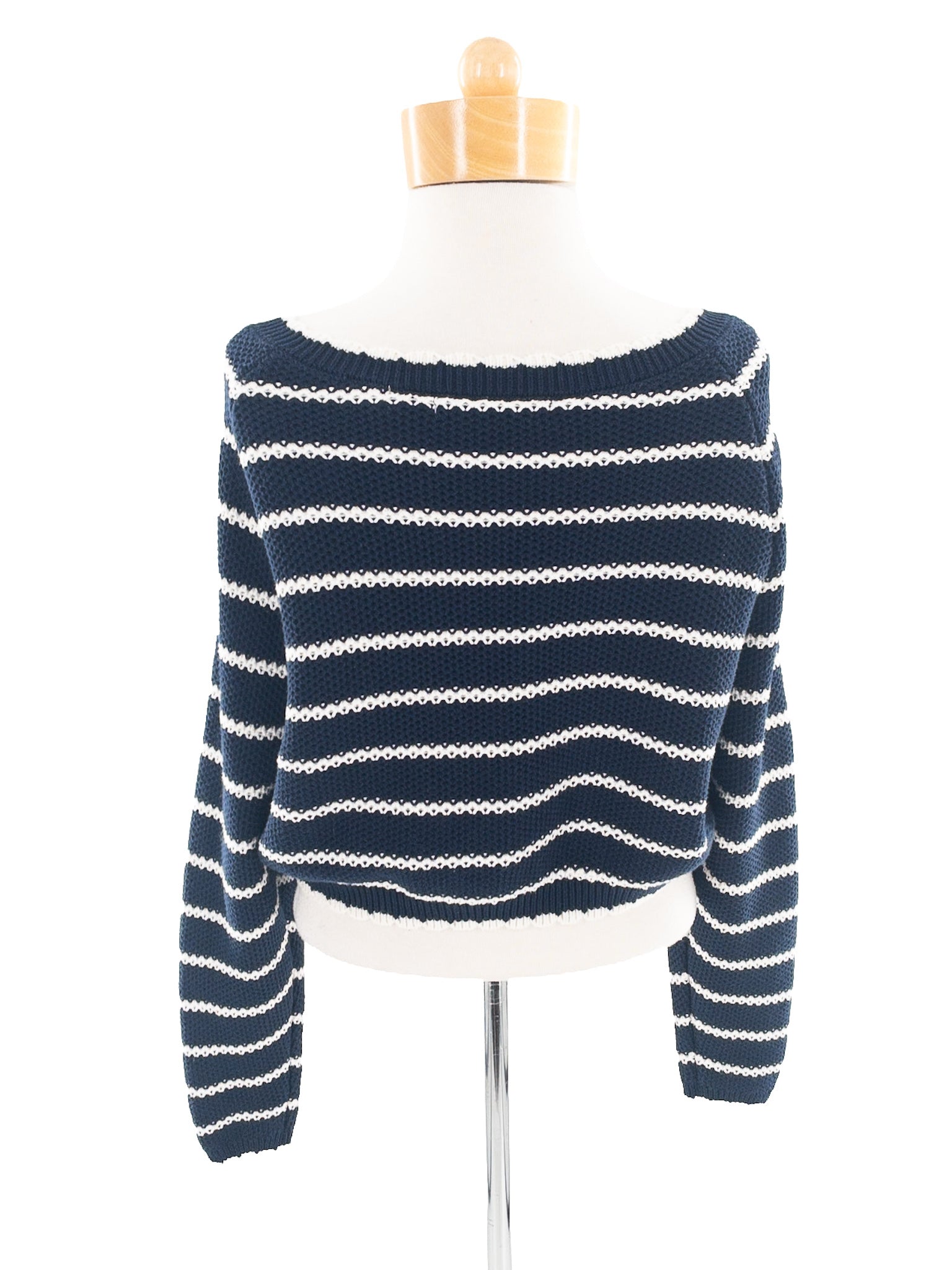 Altered State Navy Cream Stripe Cotton Blend Size S Sweaters
