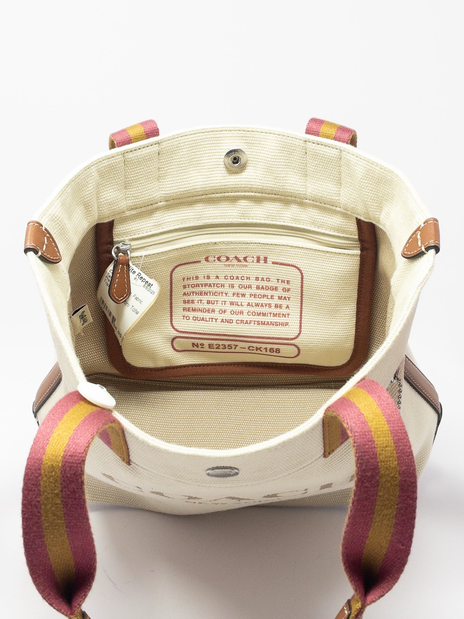 Coach Tan Multi Woven Fabric Tote