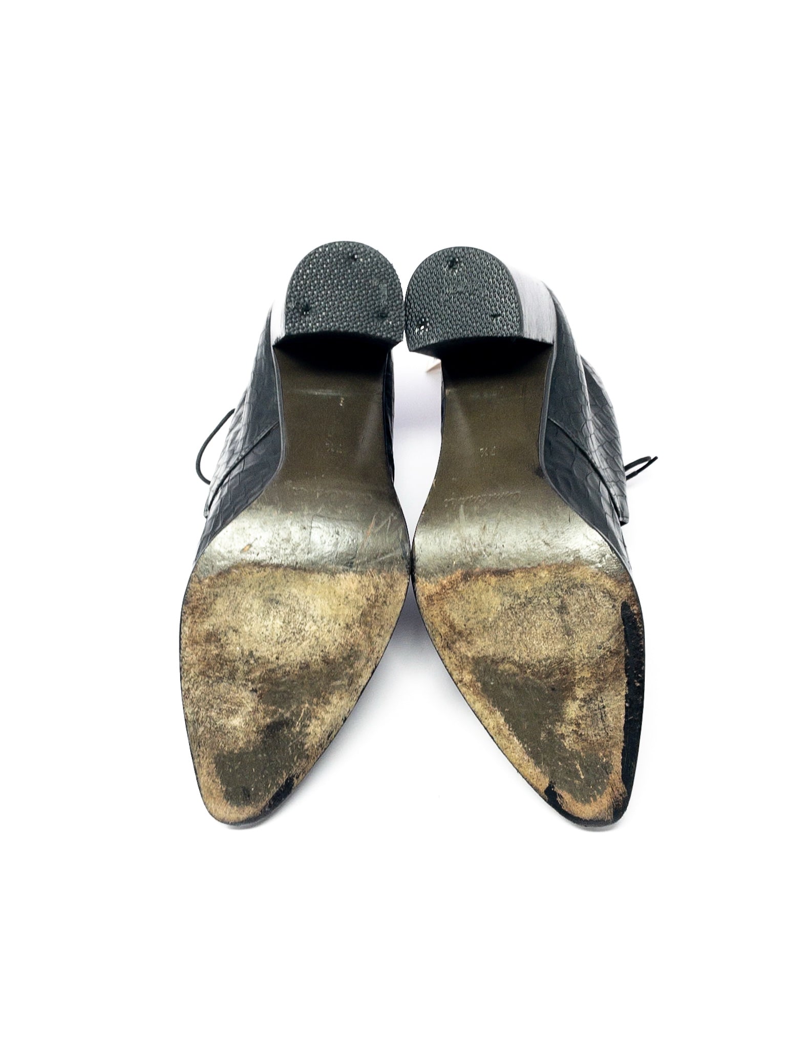 Cesare Casadei Black Croc Embossed 7.5 Shoes