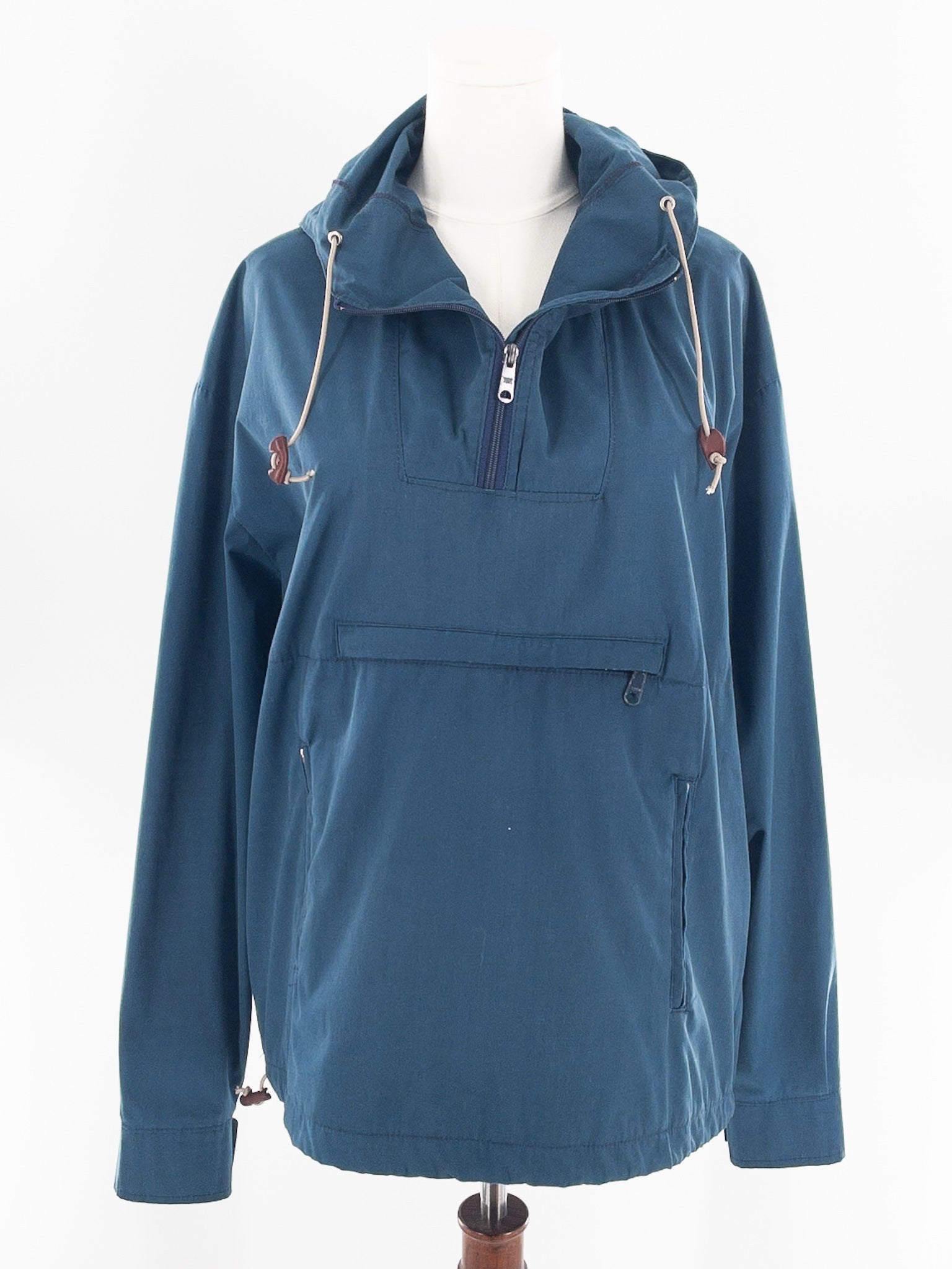 Eddie Bauer Peacock Blue Hooded Polyester Blend Size L Jacket