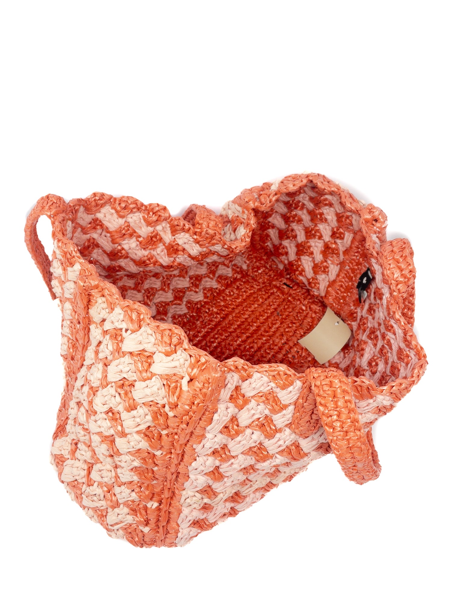 Kate Spade Coral Pink Woven Straw Tote