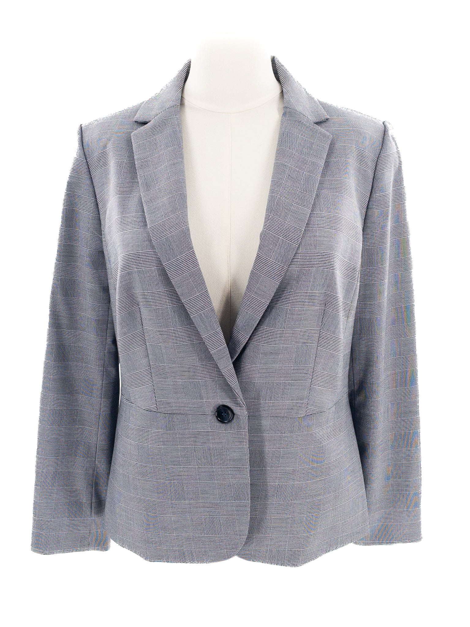 Talbots Navy Gray Polyester Blend Size 10 Blazer