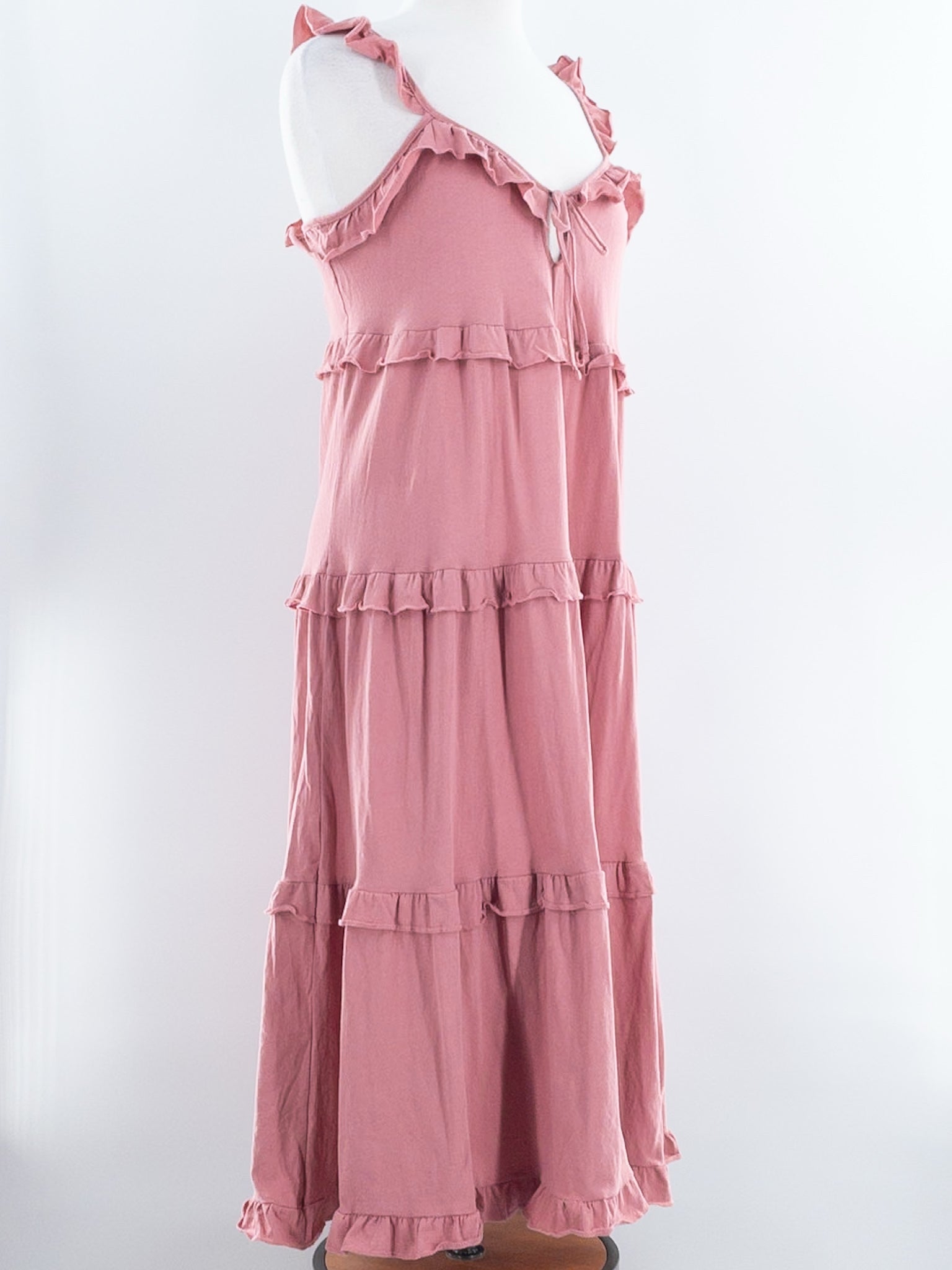 J Crew Rose Ruffle Cotton Stretch Spaghetti Strap Size S Dress