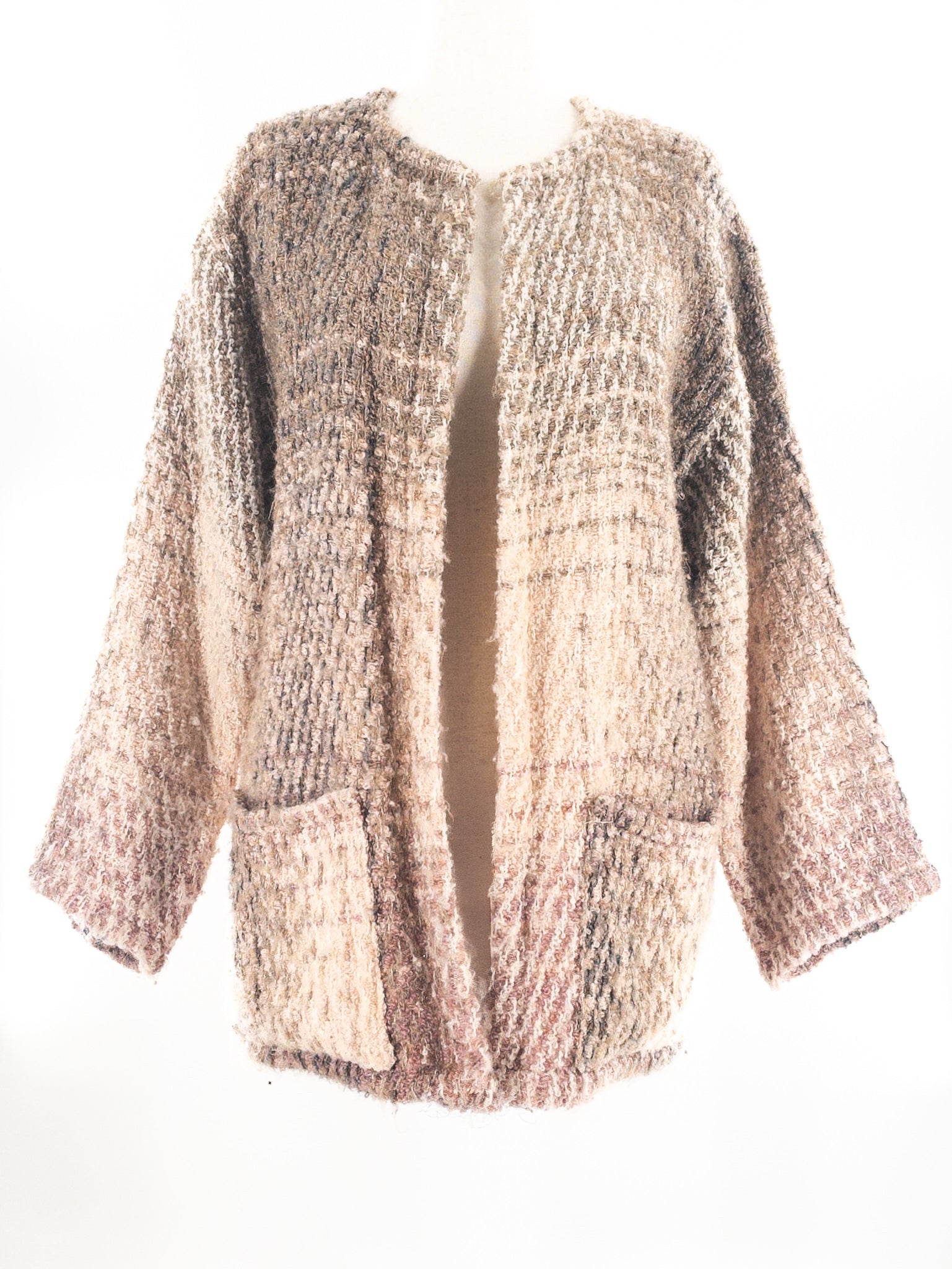 Weave O'the Irish Taupe Marled Wool Blend Size XL Cardigan