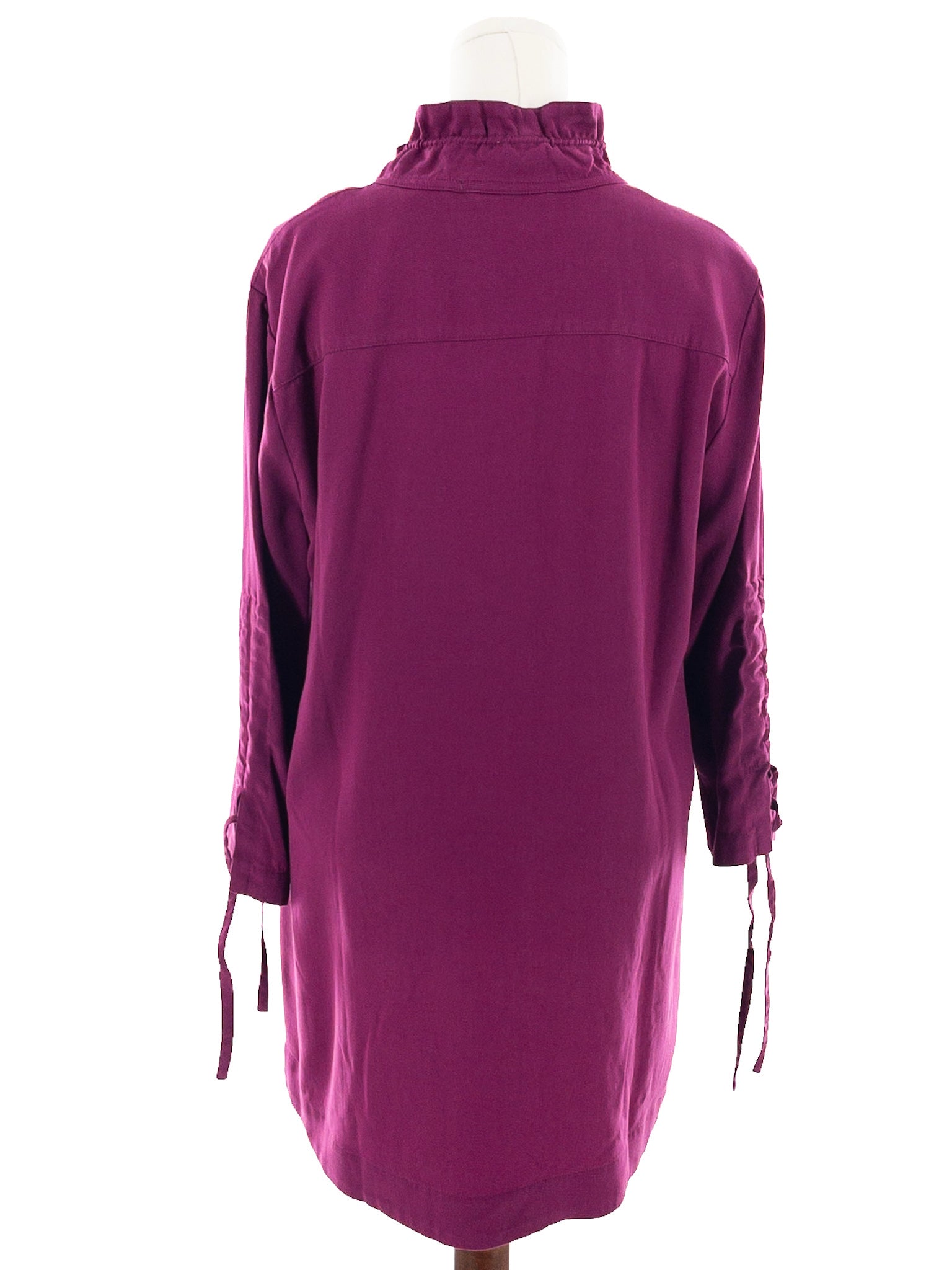 Soft Surroundings Magenta Tencel Ruched Sleeve Size XLP Blouse