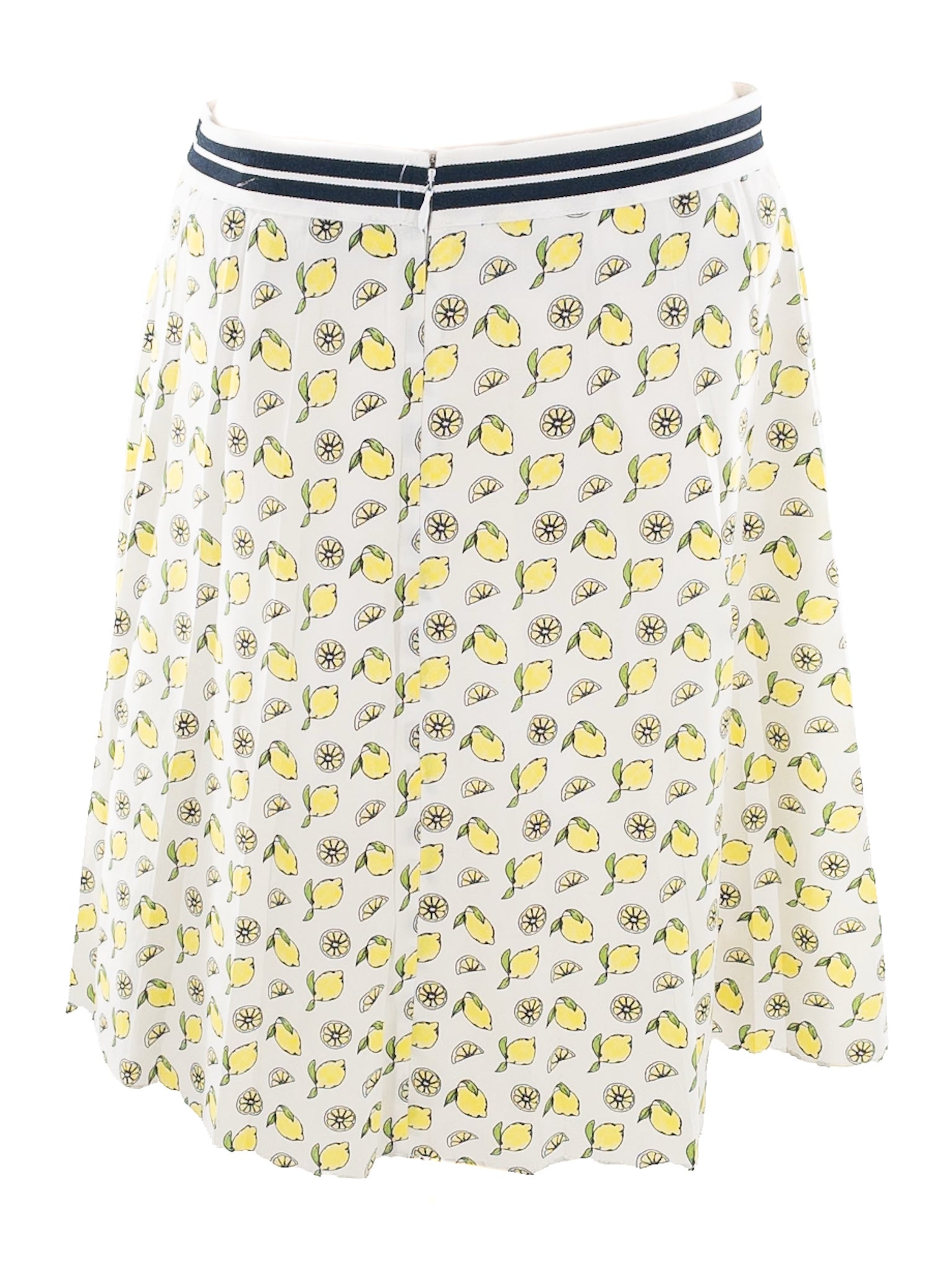 J Crew Cream Yellow Lemons Polyester Size 6 Skirt