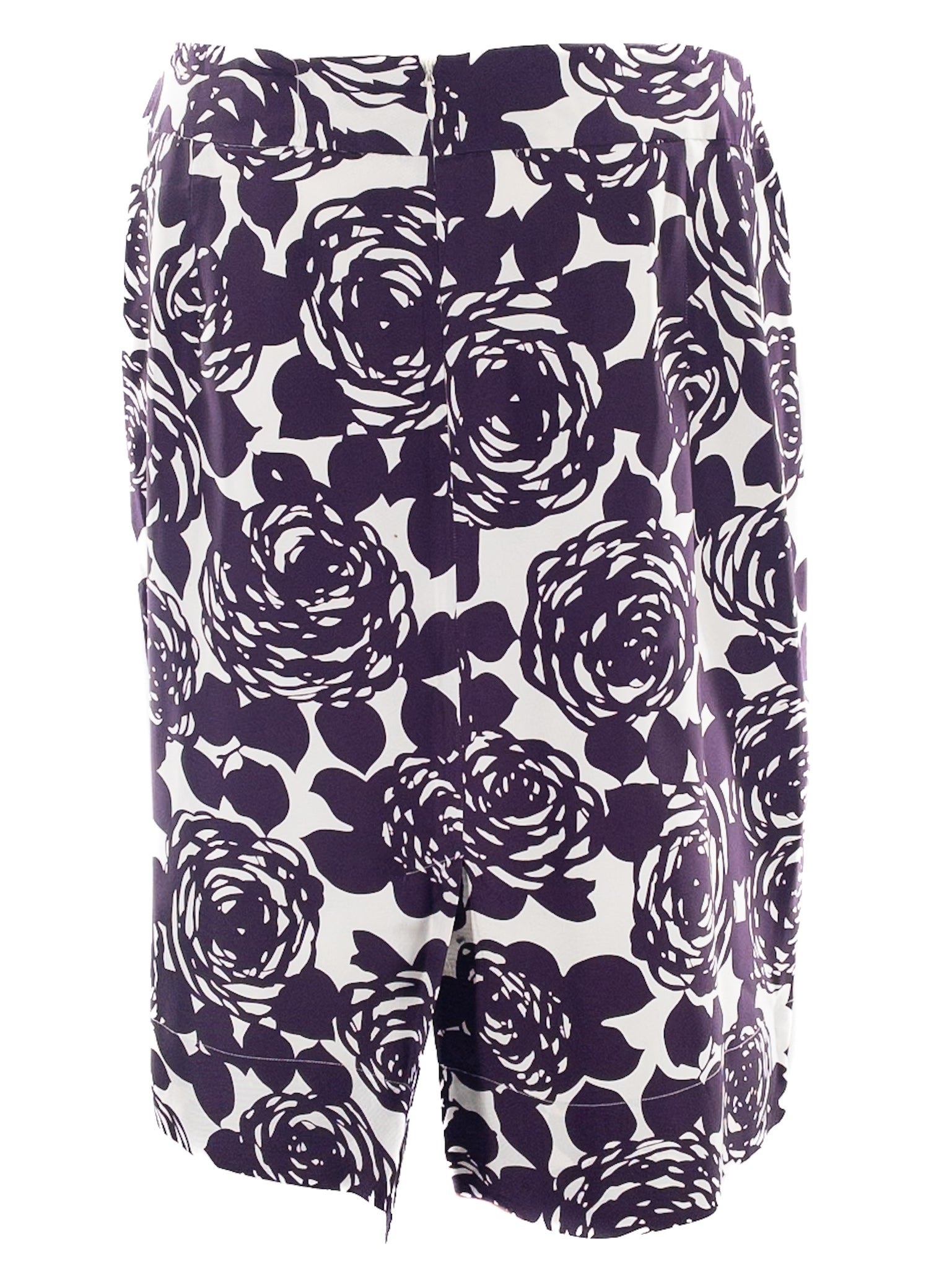 Boden Eggplant Cream Floral Silk Size 18 Skirt