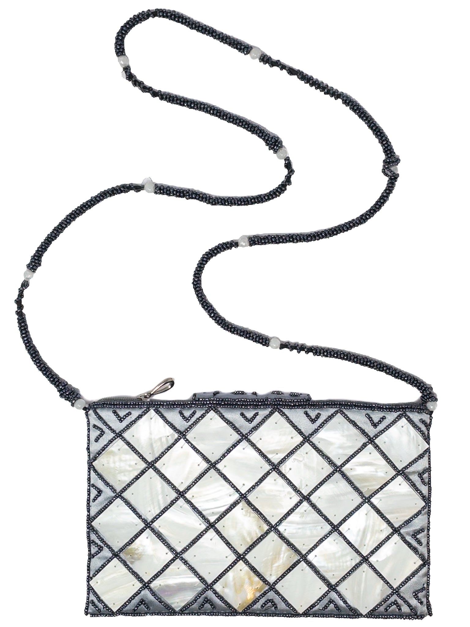 Mod by Design Gray Pearl Beaded Cross Body