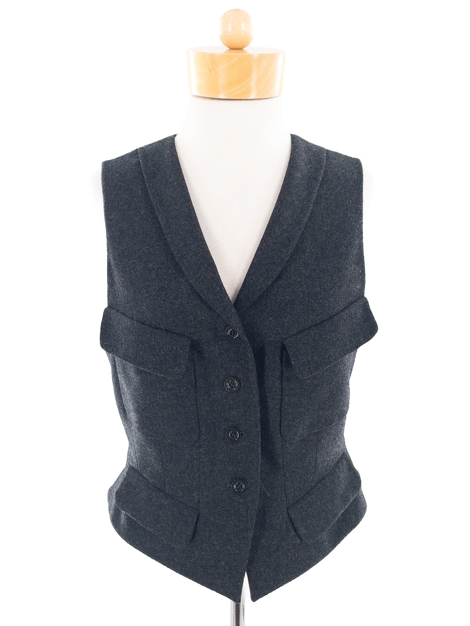 Karl Lagerfeld Charcoal Wool Size 10 Vest